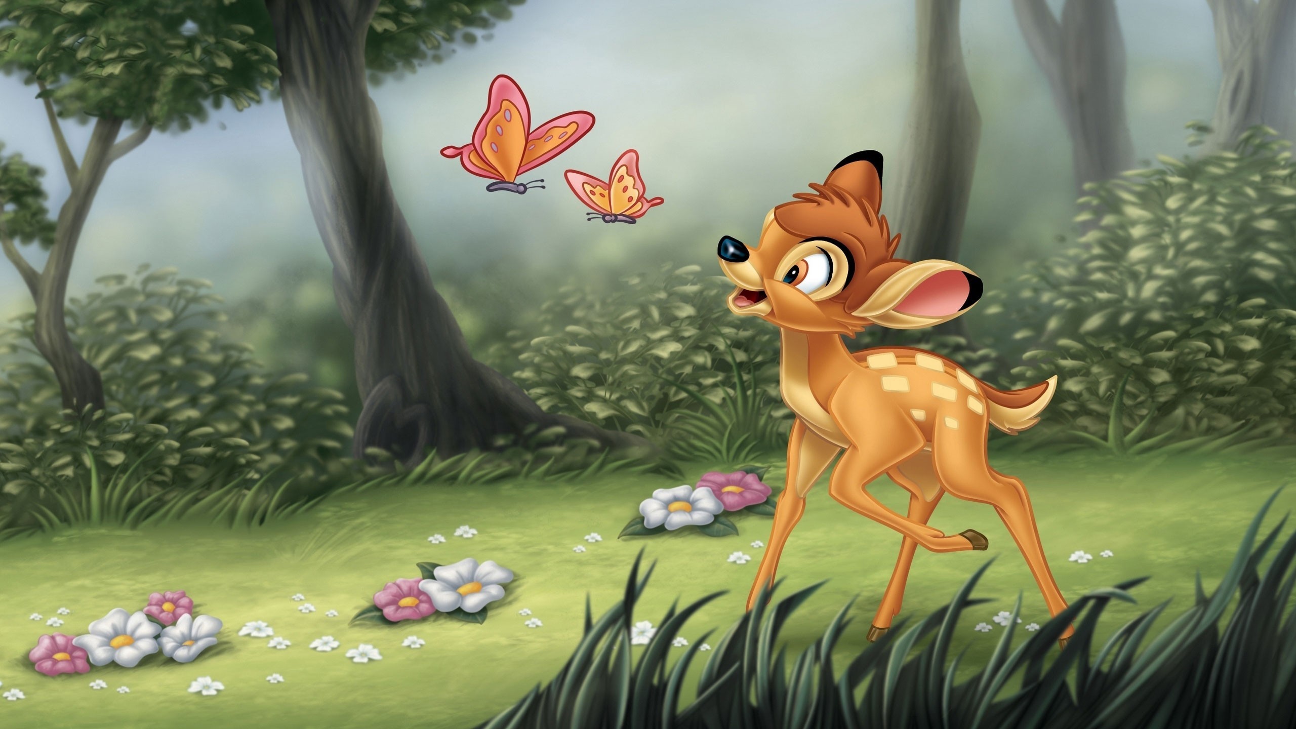 Disney Cartoon Wallpaper Hd Wallpaper 
 Data Src Vertical - Bambi Forest - HD Wallpaper 