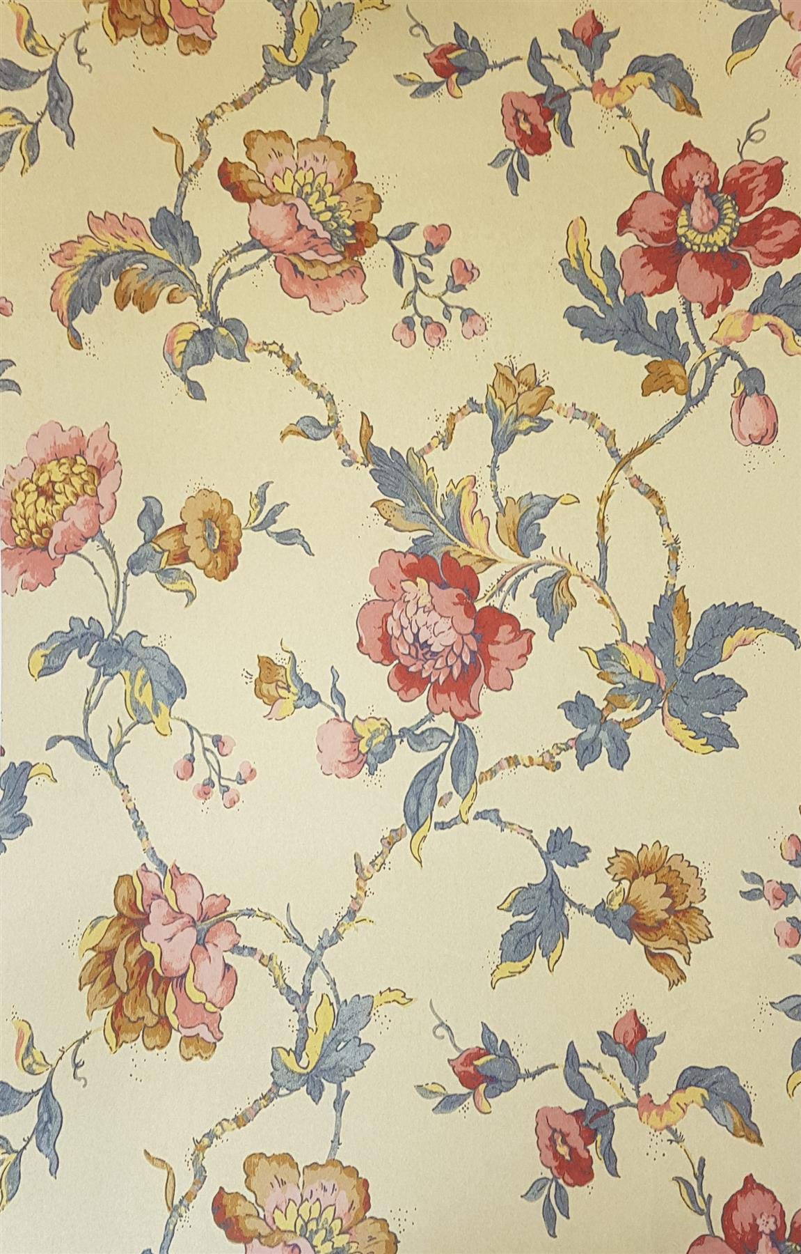 Diy Materials Forget Me Not Ferns Floral Wallpaper - Floral Trail Wallpaper Flowers Berries Cream Purple - HD Wallpaper 