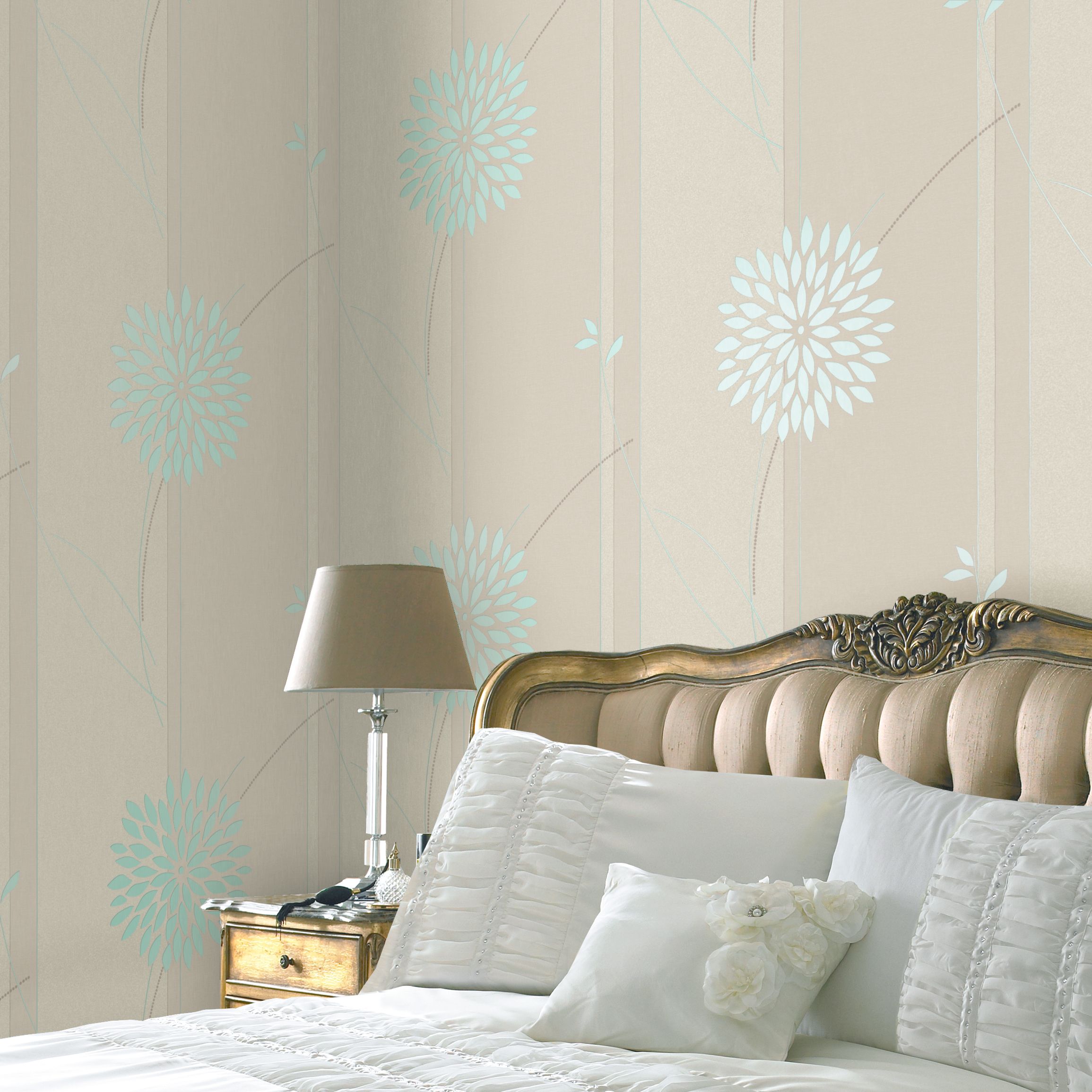 Grey Living Room Wallpaper Floral - HD Wallpaper 