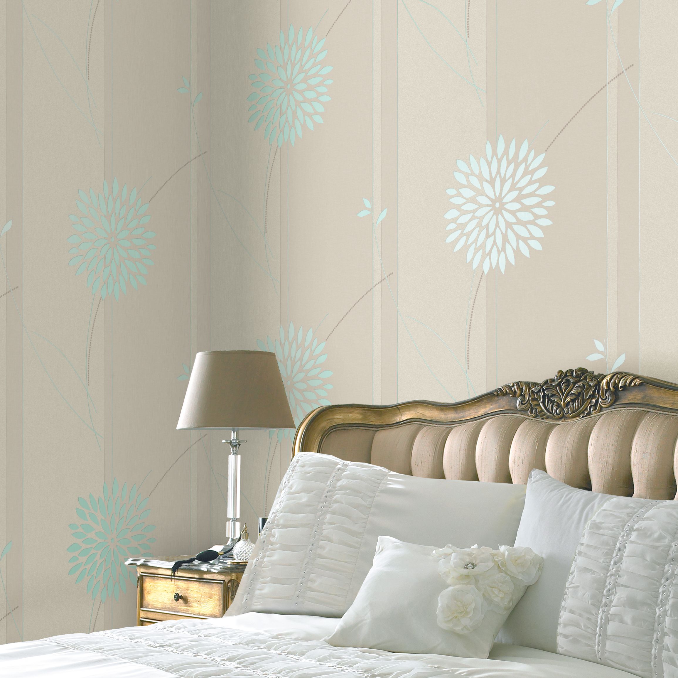 Grey Living Room Wallpaper Floral - HD Wallpaper 