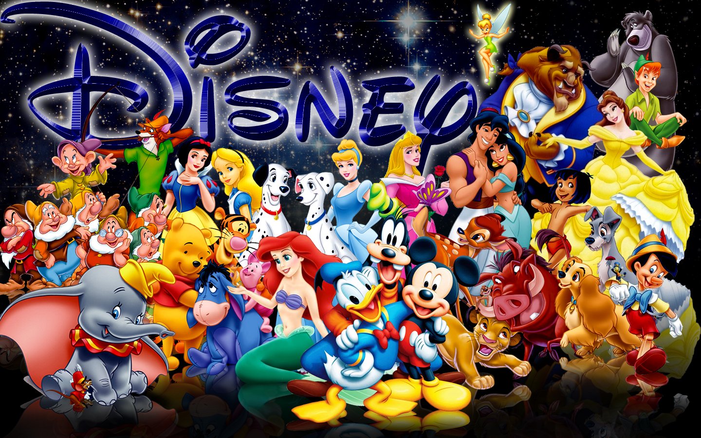 Kartun Disney Disney Characters In One 1440x900 Wallpaper Teahub Io