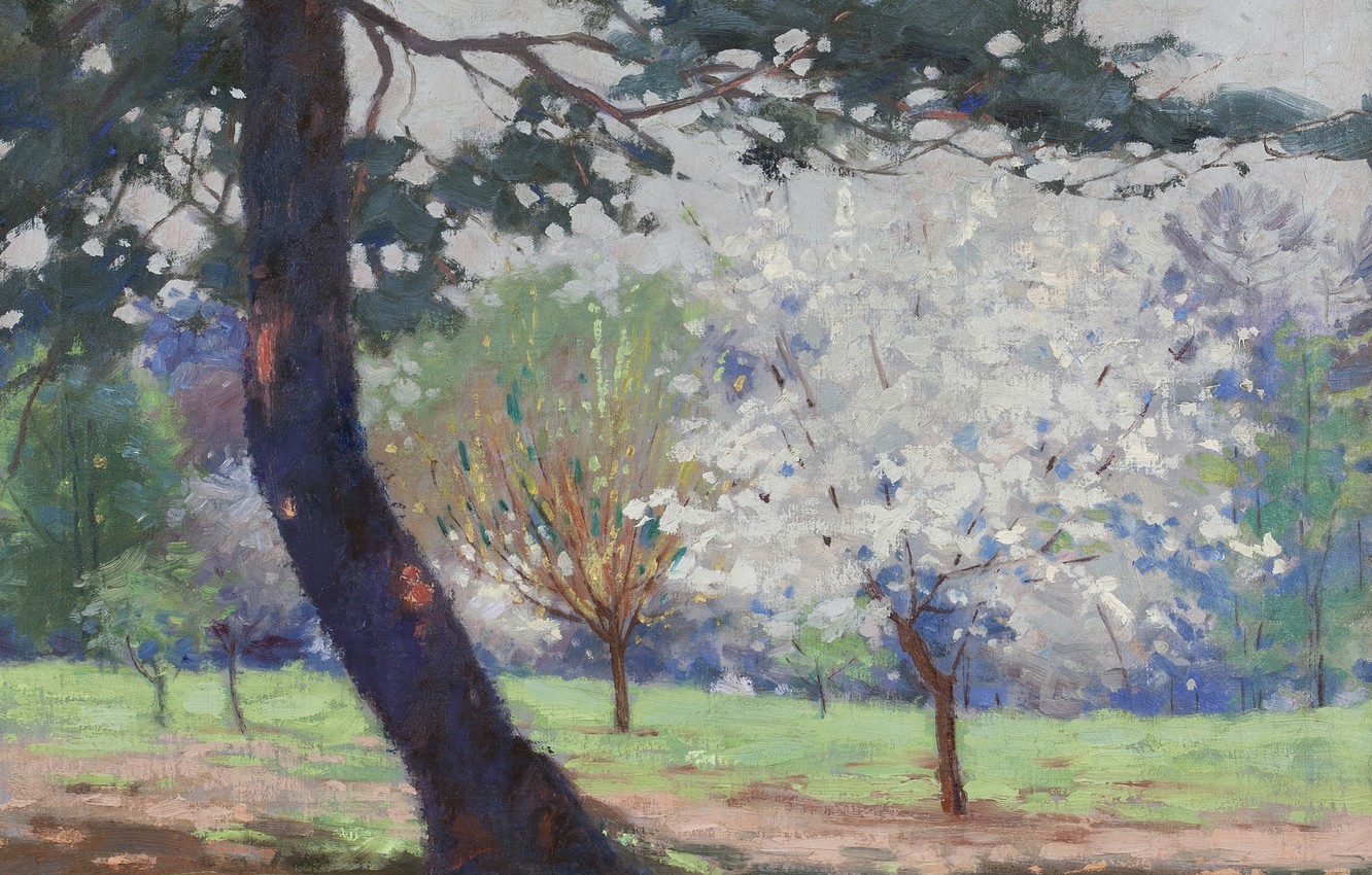 Photo Wallpaper Nature, 1914, Early Spring, Mary Reid - Mary Hiester Reid Painting - HD Wallpaper 