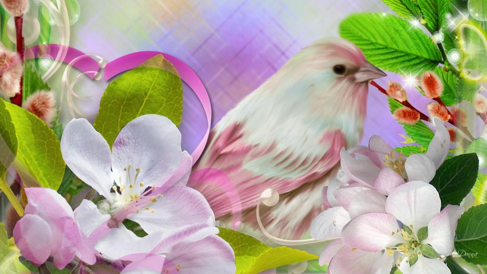 Wonderful Spring Day Wallpaper,ribbon Hd Wallpaper,cherry - Wallpaper - HD Wallpaper 