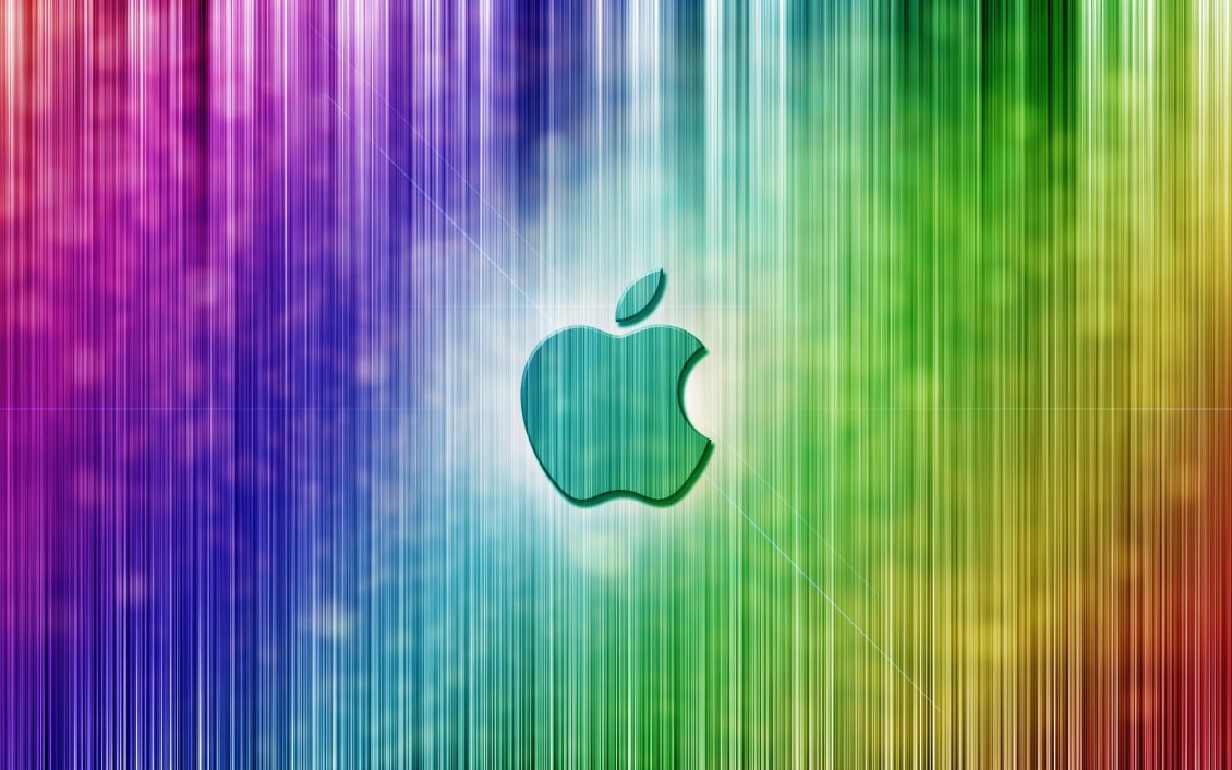 Download Wallpaper Apple Logo On A Rainbow Background - Cool Color Backgrounds Apple - HD Wallpaper 