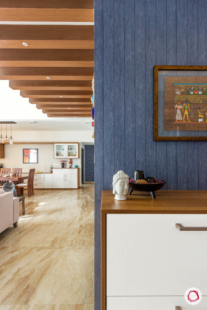 Wooden Rafter Designs-white Cabinet Designs - Interior Design - HD Wallpaper 