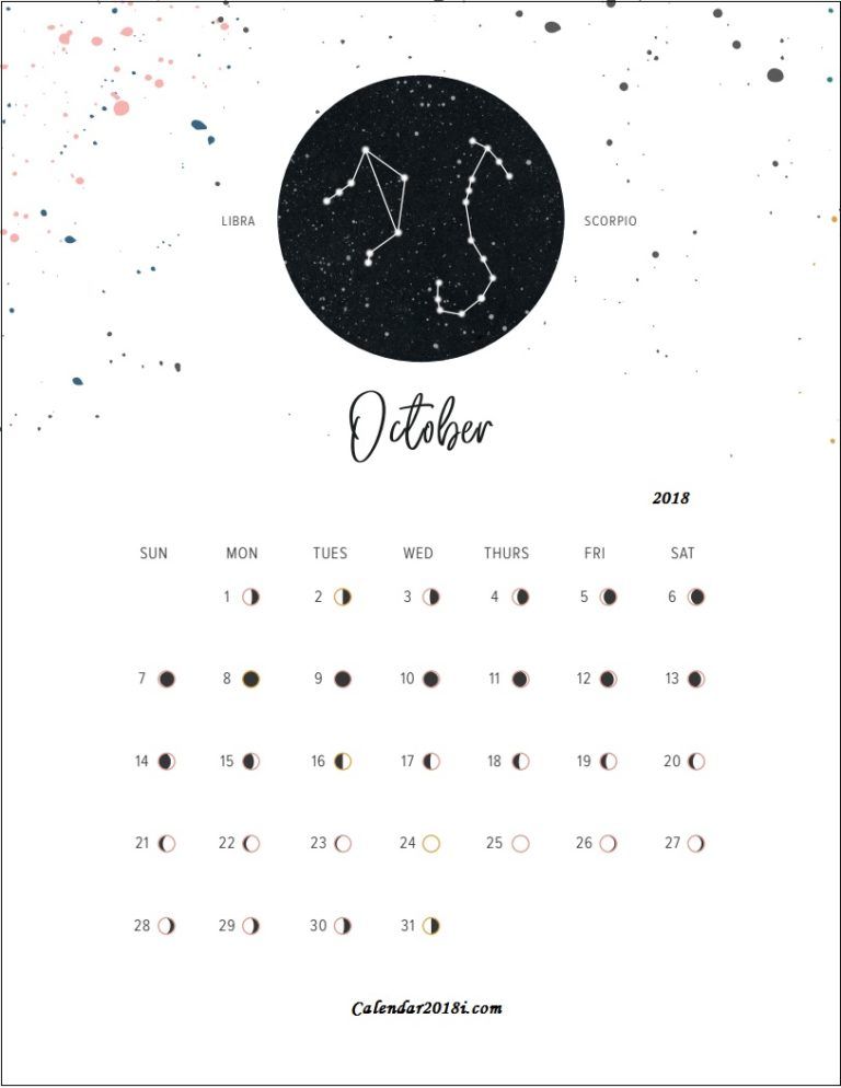 Moon Chart October 2018 Moon Phases October 2018 Calendar - Moon Calendar October 2019 - HD Wallpaper 