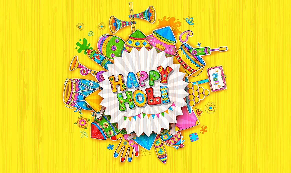 Happy Holi Desktop Background - Holi Decoration Ideas - HD Wallpaper 
