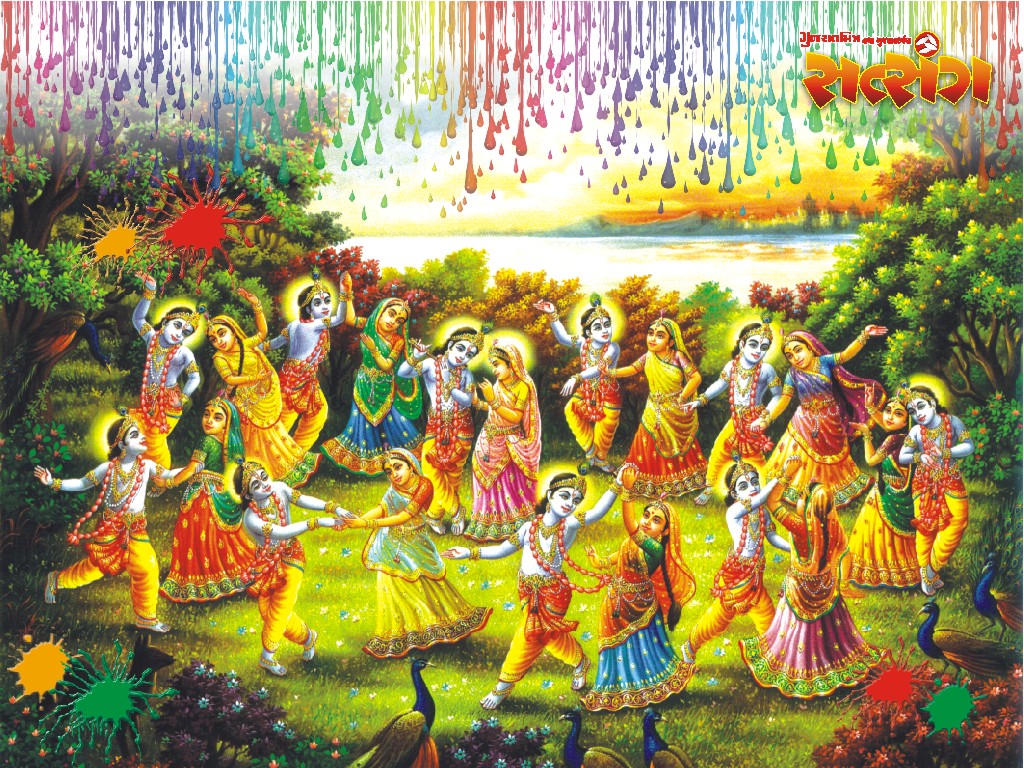 Holi Images Radha Krishna - HD Wallpaper 