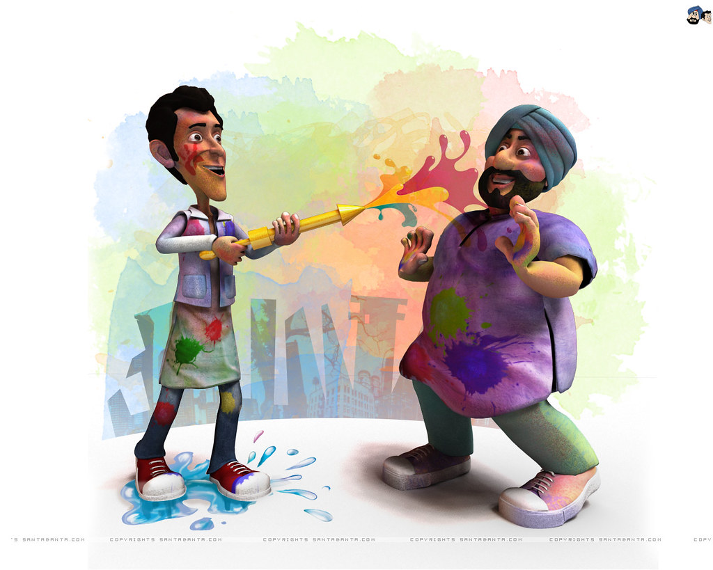 Funny Happy Holi - HD Wallpaper 