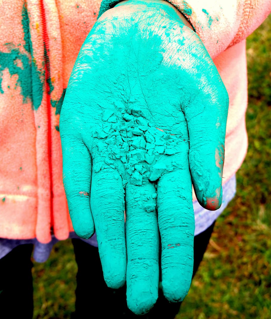 Colorful, Hand, Holi, Festival, Festive, Tradition, - Holi Colors In Hand - HD Wallpaper 