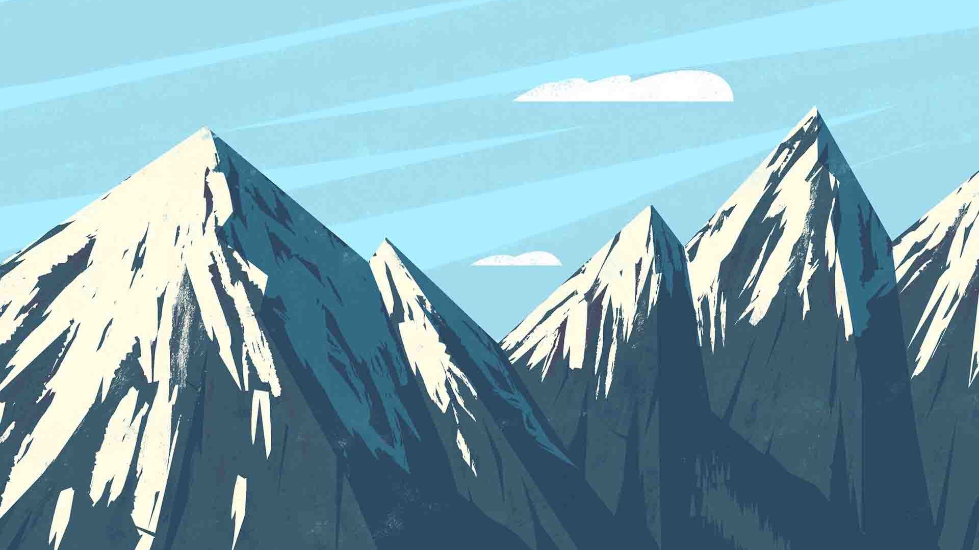 Mountains Vector - HD Wallpaper 