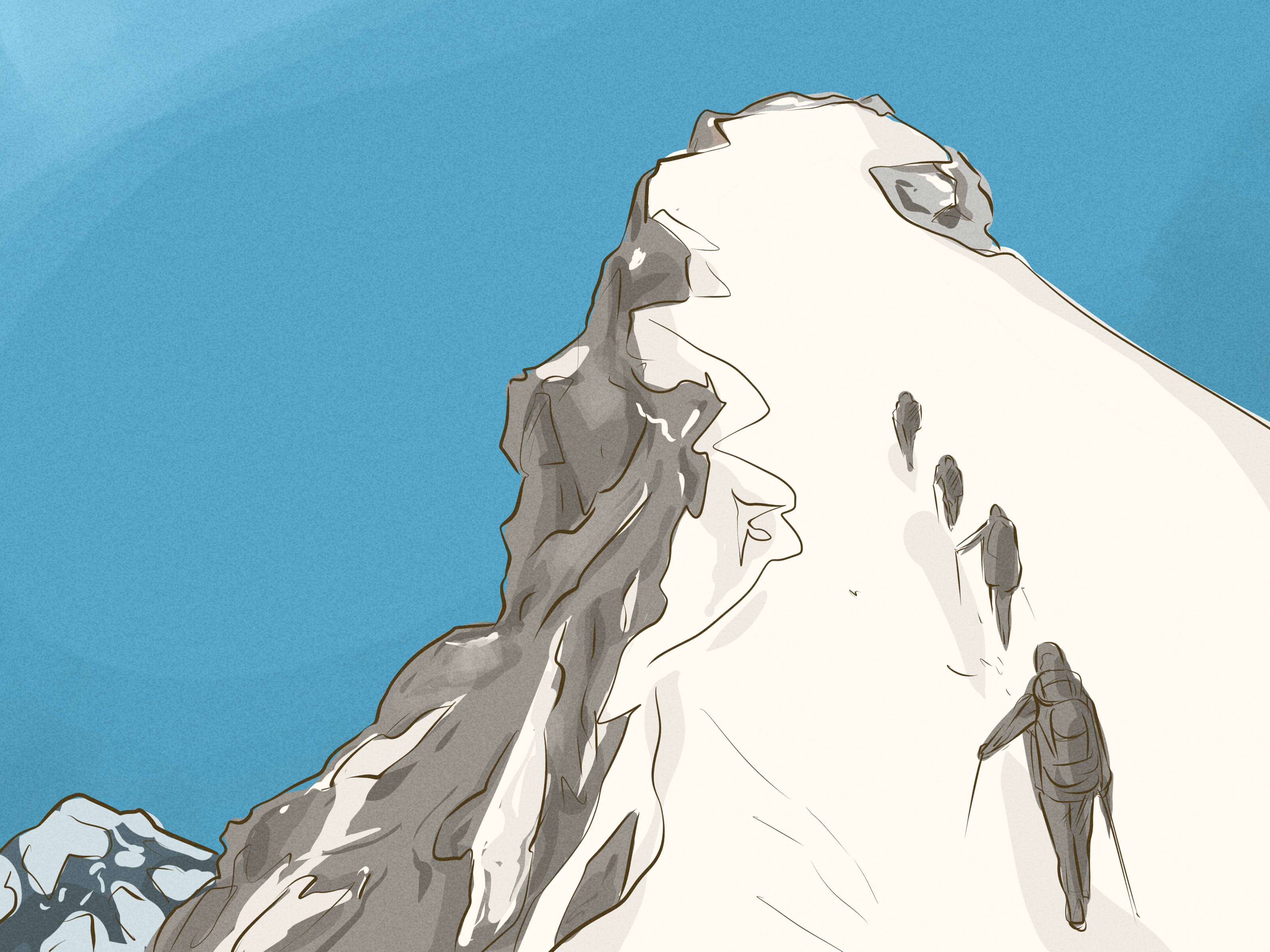 How To Climb Mount Everest - Climbing Mount Everest Drawing - HD Wallpaper 