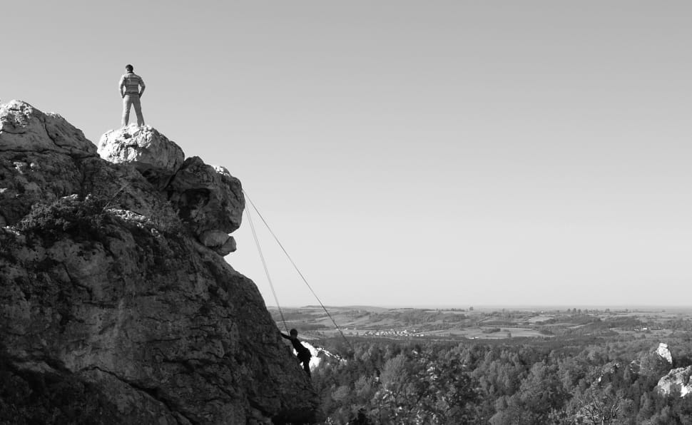 Mountain Climbers Photo Preview - Escalade Noir Et Blanc Montagne - HD Wallpaper 