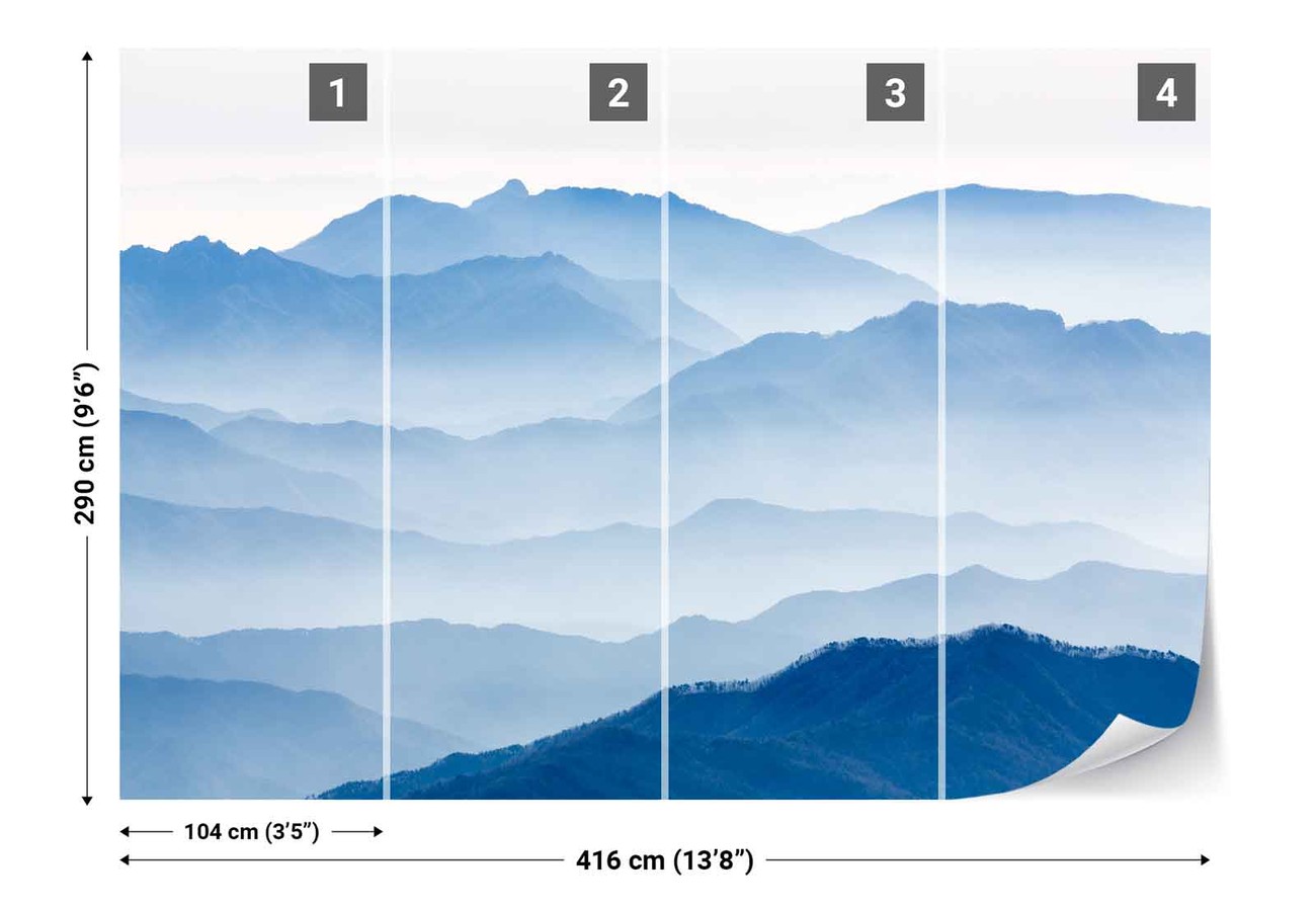 Misty Mountains Wallpaper Mural - Wandtapete Wald Nebel - HD Wallpaper 