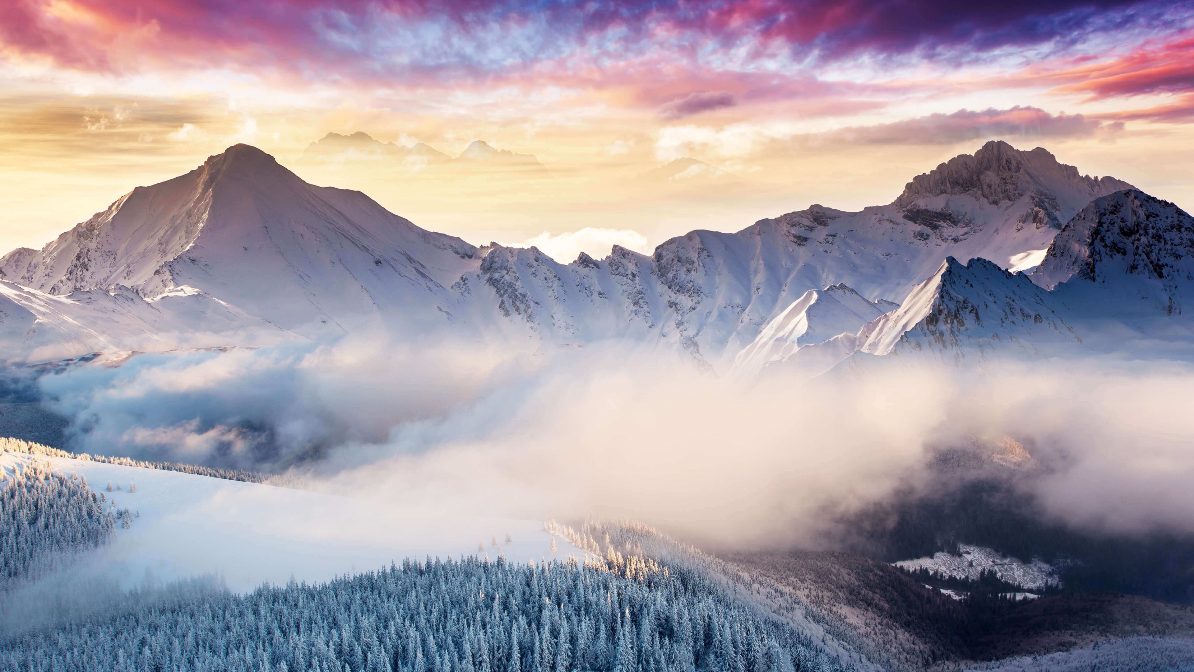 Winter Mountain Snow 4k - Surface Pro Wallpaper 4k - 3840x2160 Wallpaper -  