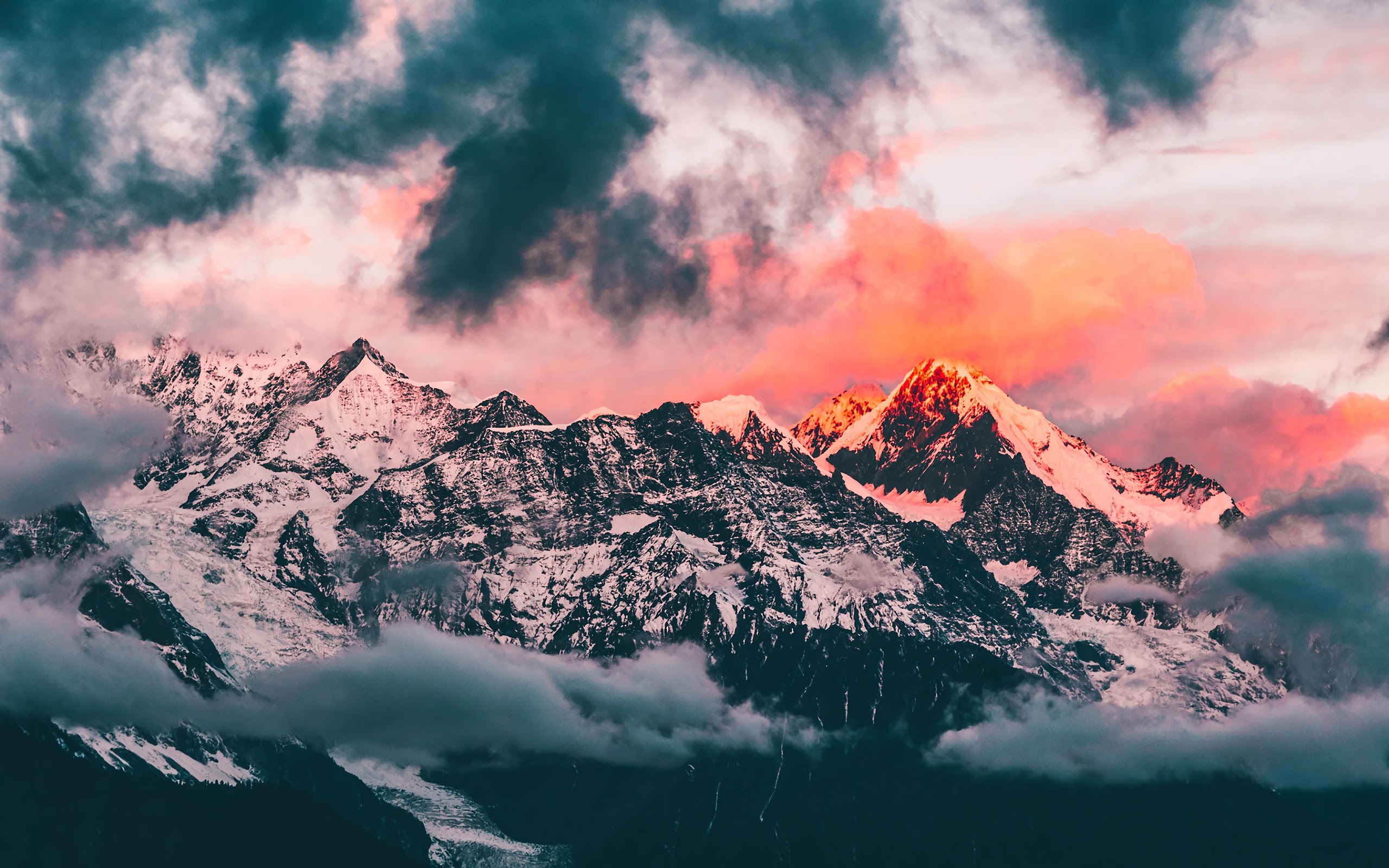 Mountain, Clouds, Landscape, Scenery, 4k, - Macbook Pro Wallpapers  Mountains - 2560x1600 Wallpaper 