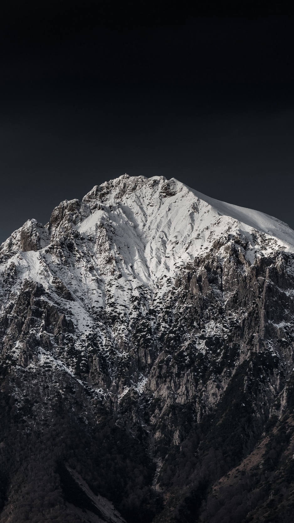 Wallpaper Mountain, Peak, Snowy, Night, Italy - Mountain Peak At Night - HD Wallpaper 