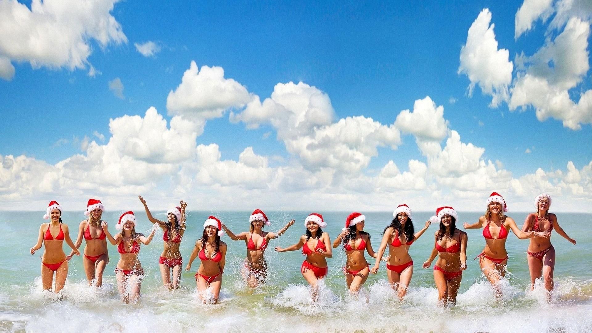 Girls On Beach Background - HD Wallpaper 