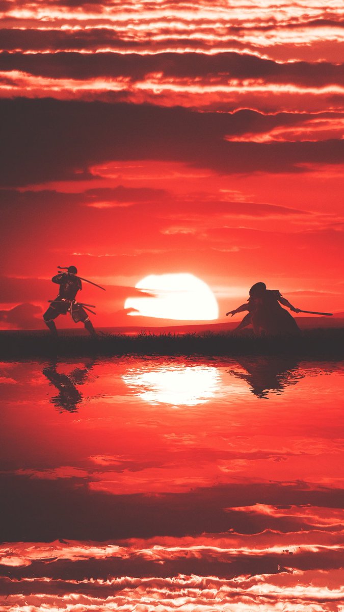 Samurai Sunset Wallpaper Iphone - HD Wallpaper 