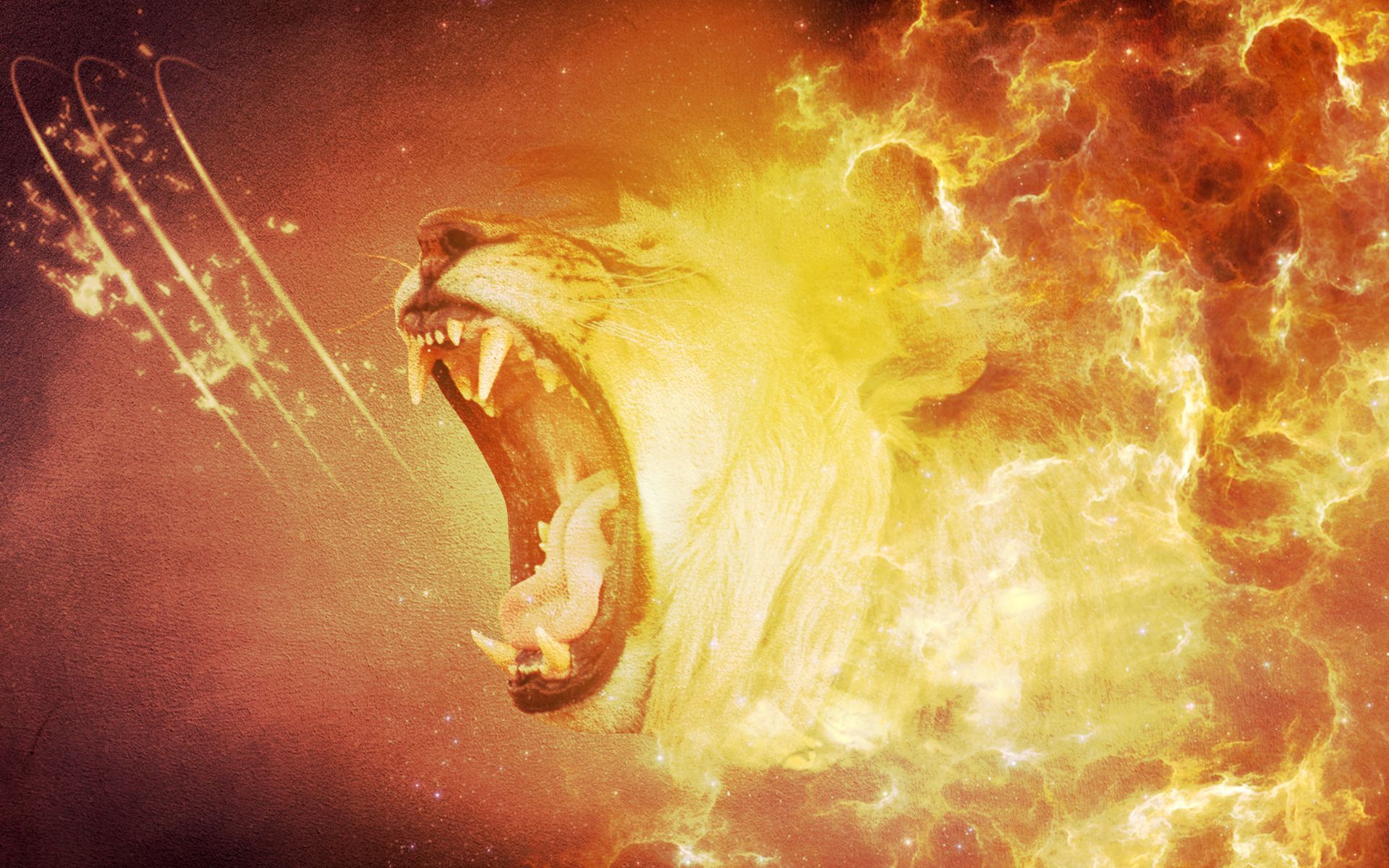 Roaring Lion Image Dowload - Fire Roaring Lion Of Judah - HD Wallpaper 