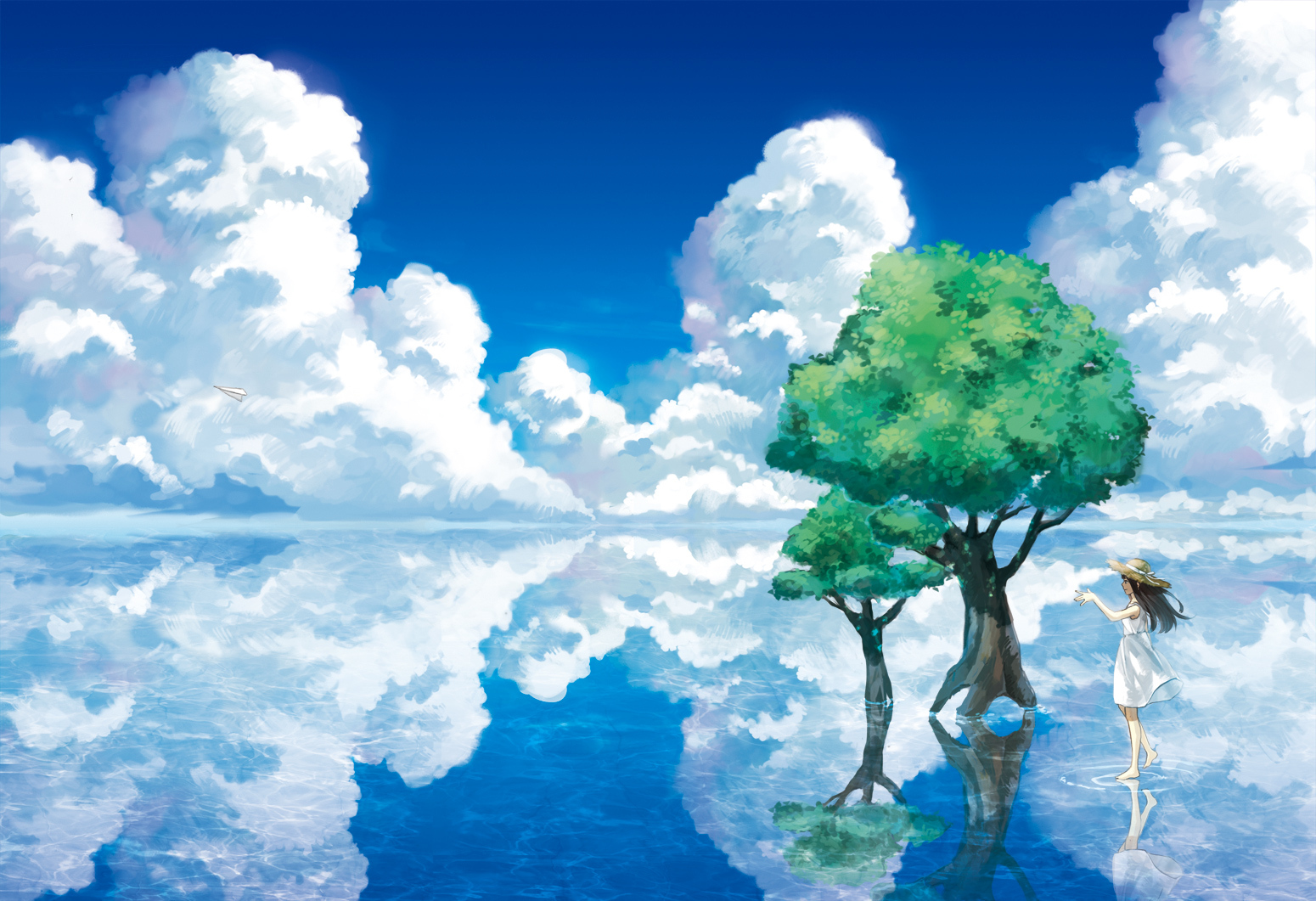 Anime Scenery Blue - Anime Sky - HD Wallpaper 