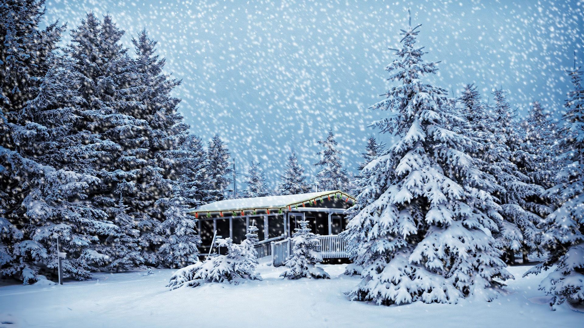 Christmas Snow Scenes - Snow Wallpaper Christmas - HD Wallpaper 