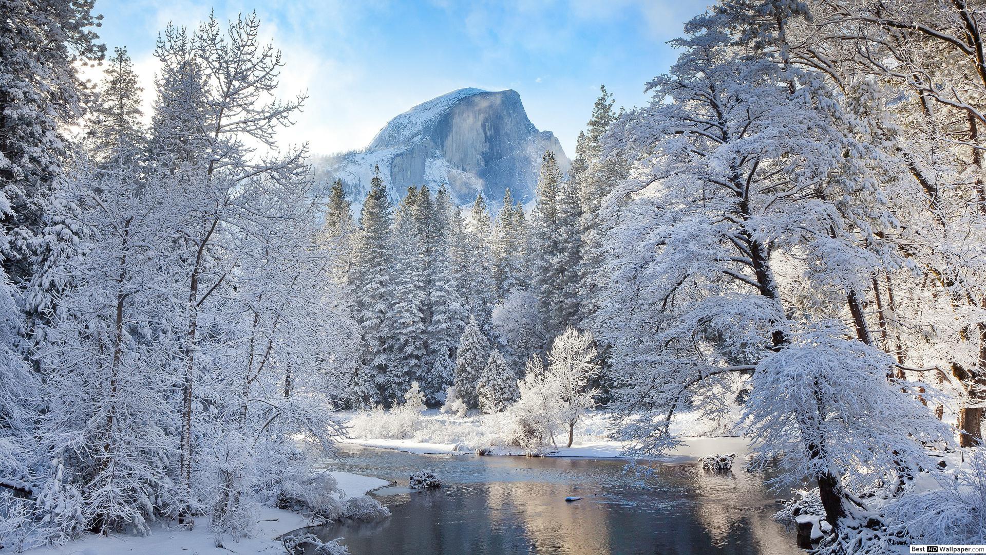 Winter River Background - HD Wallpaper 