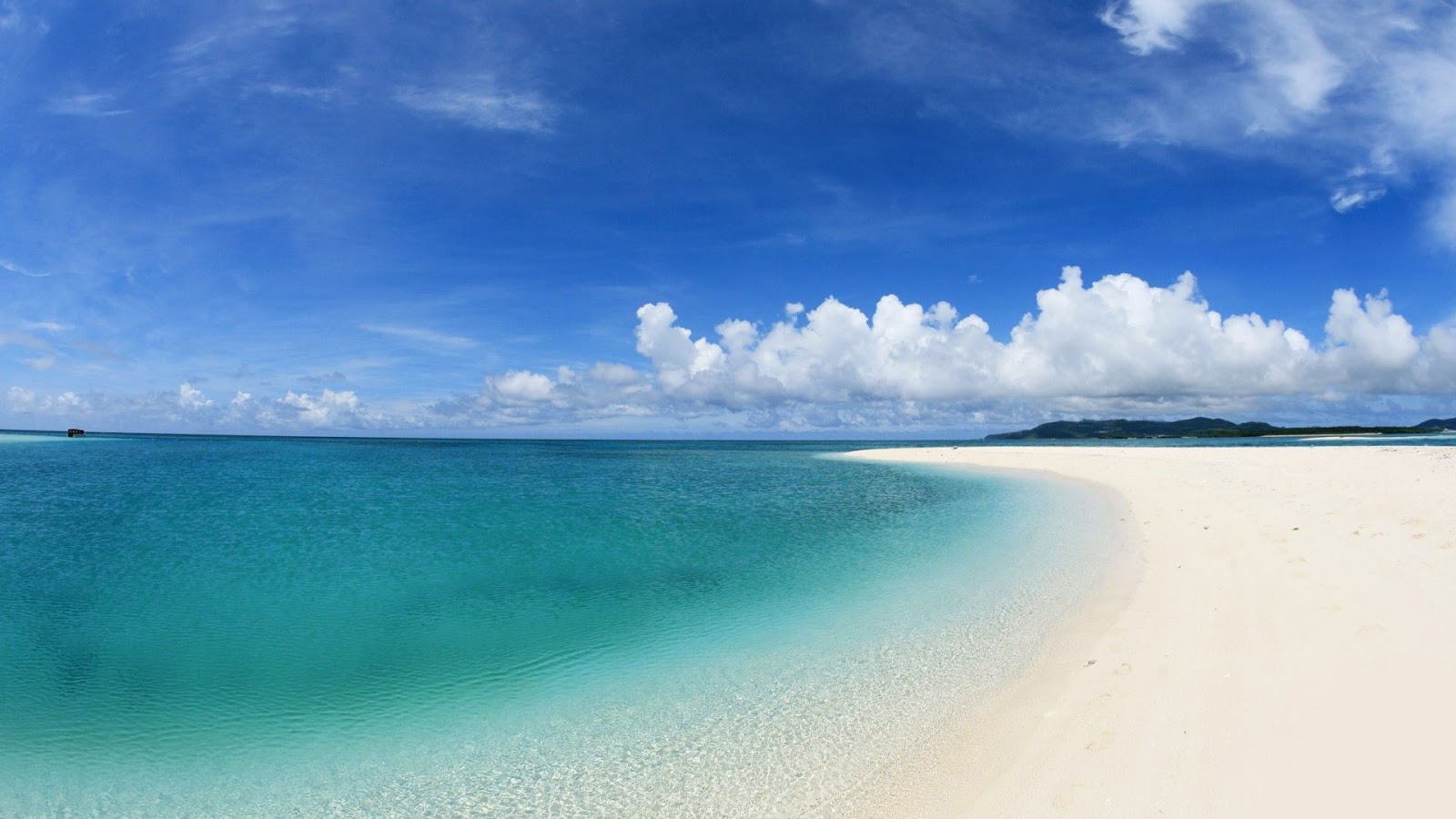 Blue Water White Sand Beach Hd Wallpapers 1080p - Long White Sand Beach - HD Wallpaper 