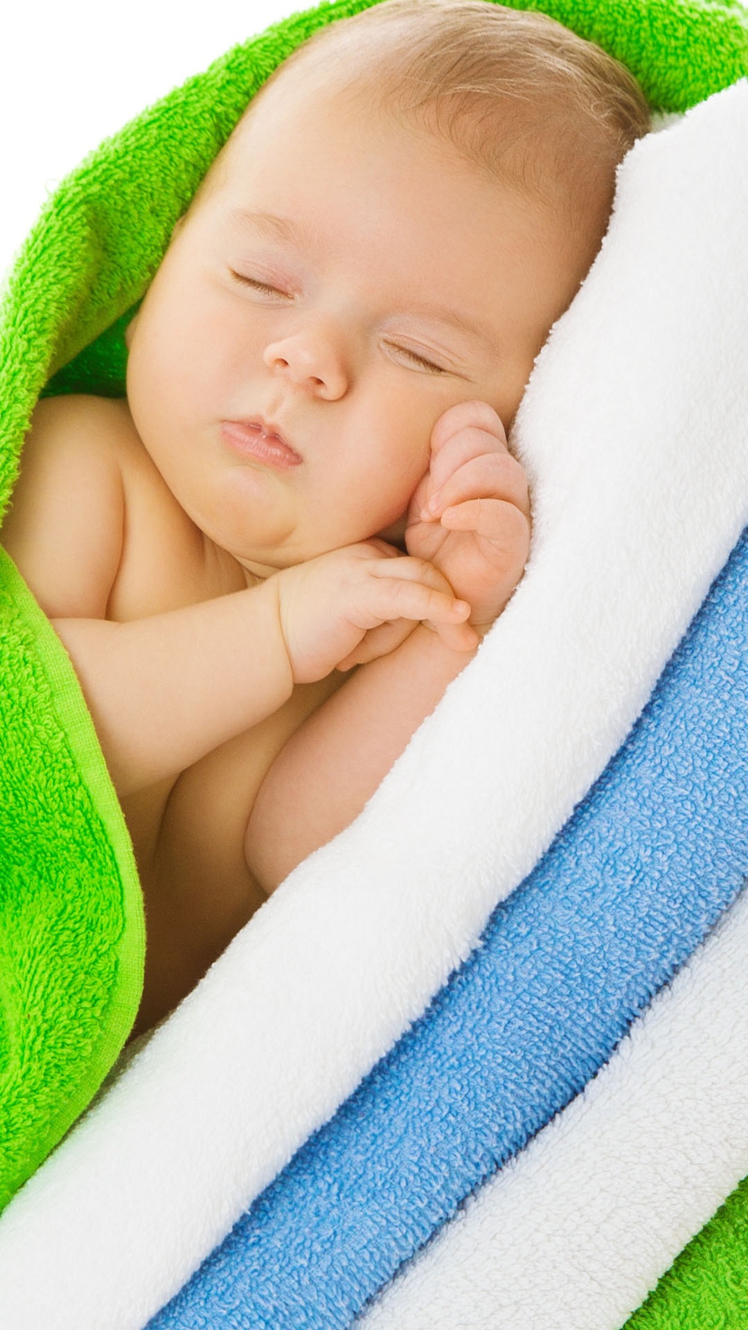 Newborn Baby Green And Blue Towel - Cute Newborn Babies - HD Wallpaper 