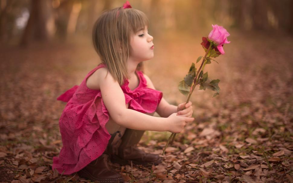 Baby Girl With Flower Wallpaper,girl Hd Wallpaper,flower - Love Romantic Cute Baby - HD Wallpaper 