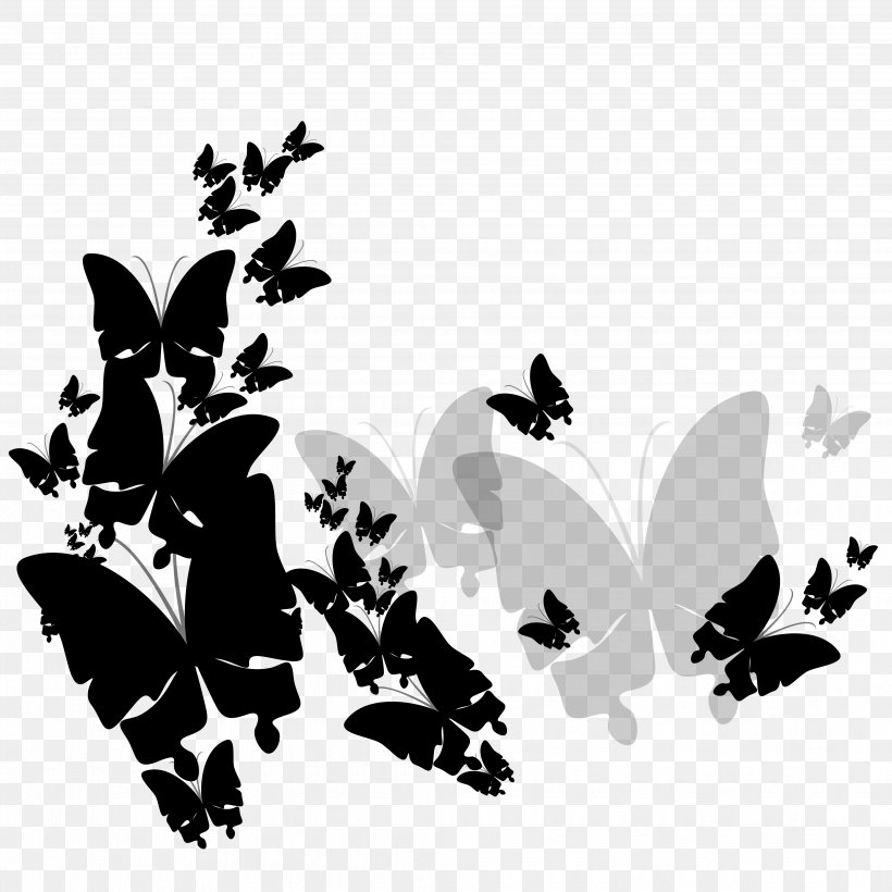 Black & White, Png, 4134x4134px, Black White M, Blackandwhite, - Butterfly Black And White - HD Wallpaper 