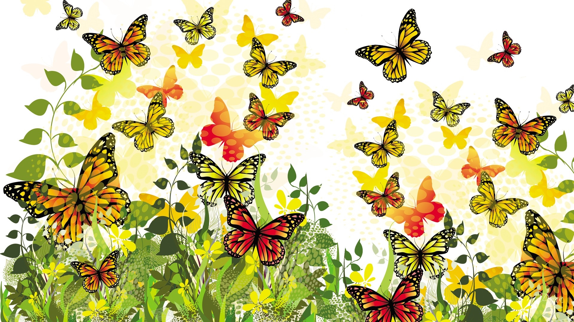 Butterflies Download - Butterfly Garden Pic Wallpaper Hd - HD Wallpaper 