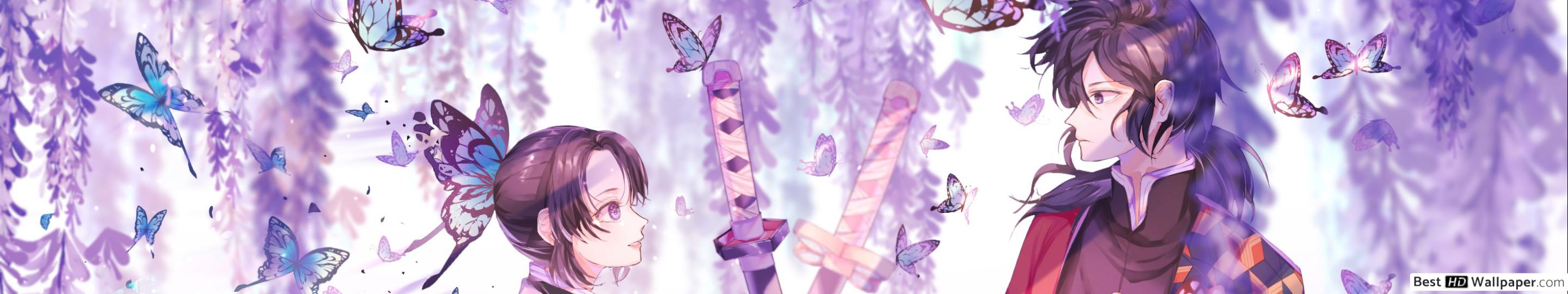 Demon Slayer Shinobu And Tomioka - HD Wallpaper 