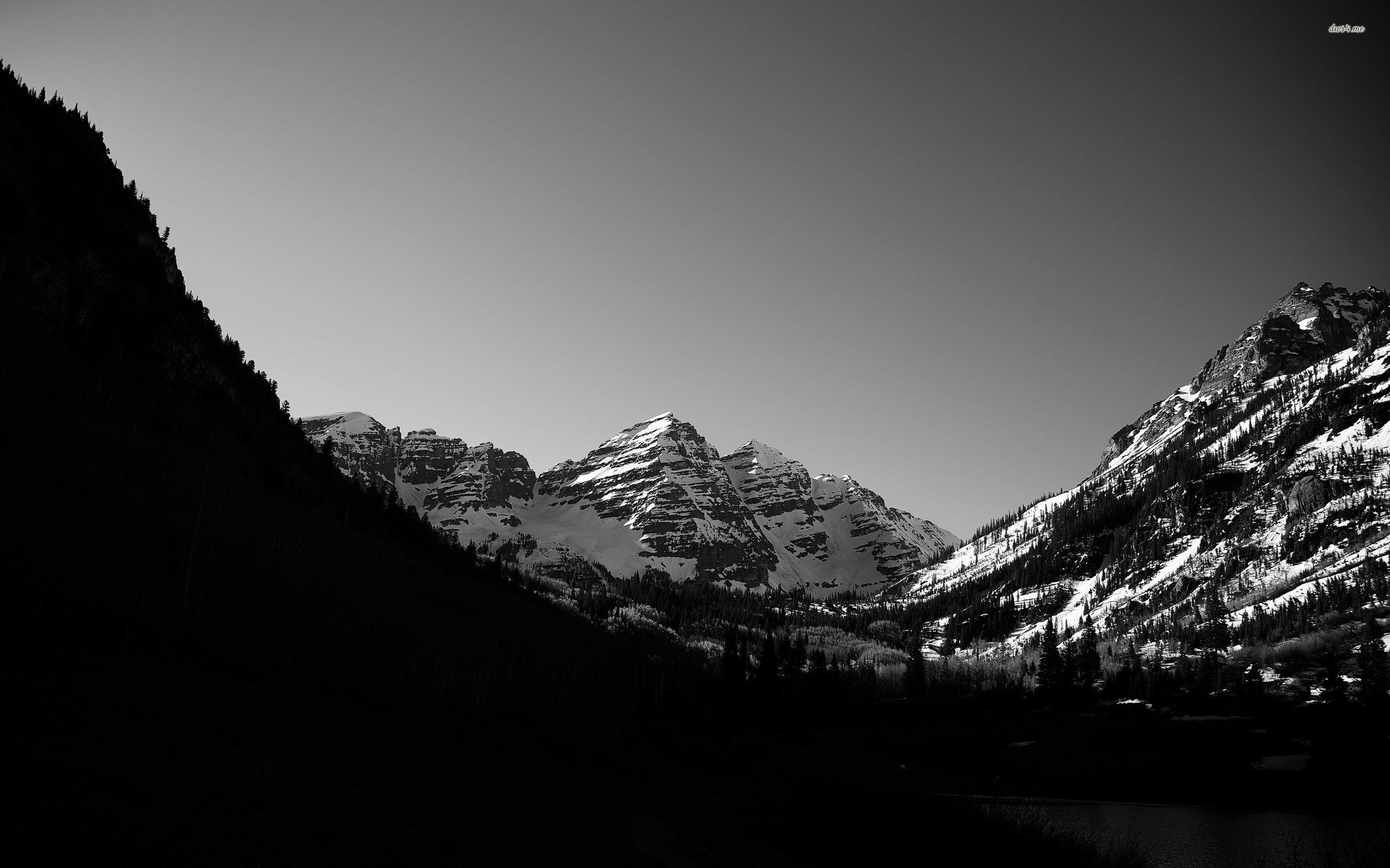 Black And White Mountain - HD Wallpaper 