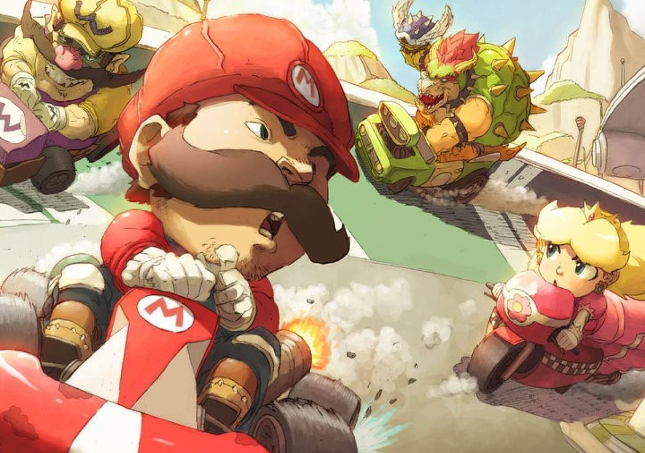 Super Mario Kart Art - HD Wallpaper 