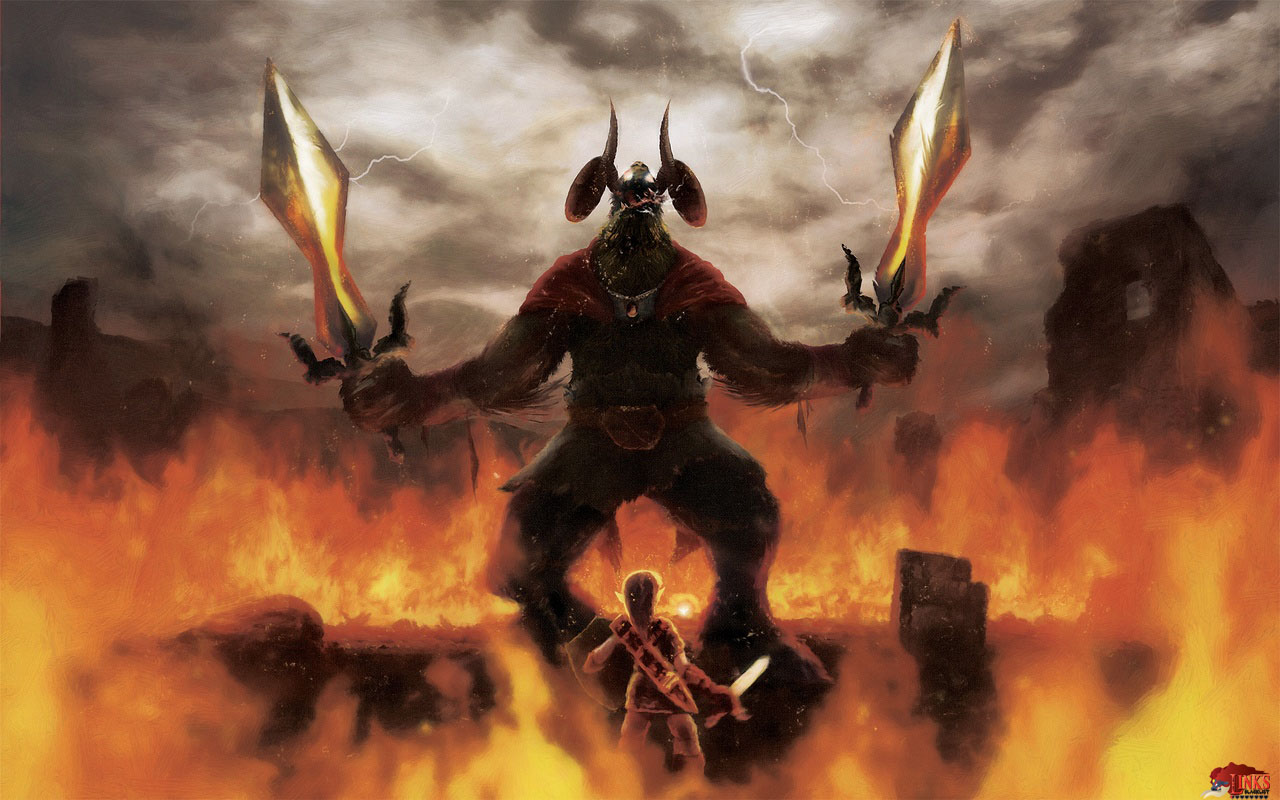 Link Vs Ganon Zelda Oot Link S Blacklist - Link Vs Ganon Art - HD Wallpaper 