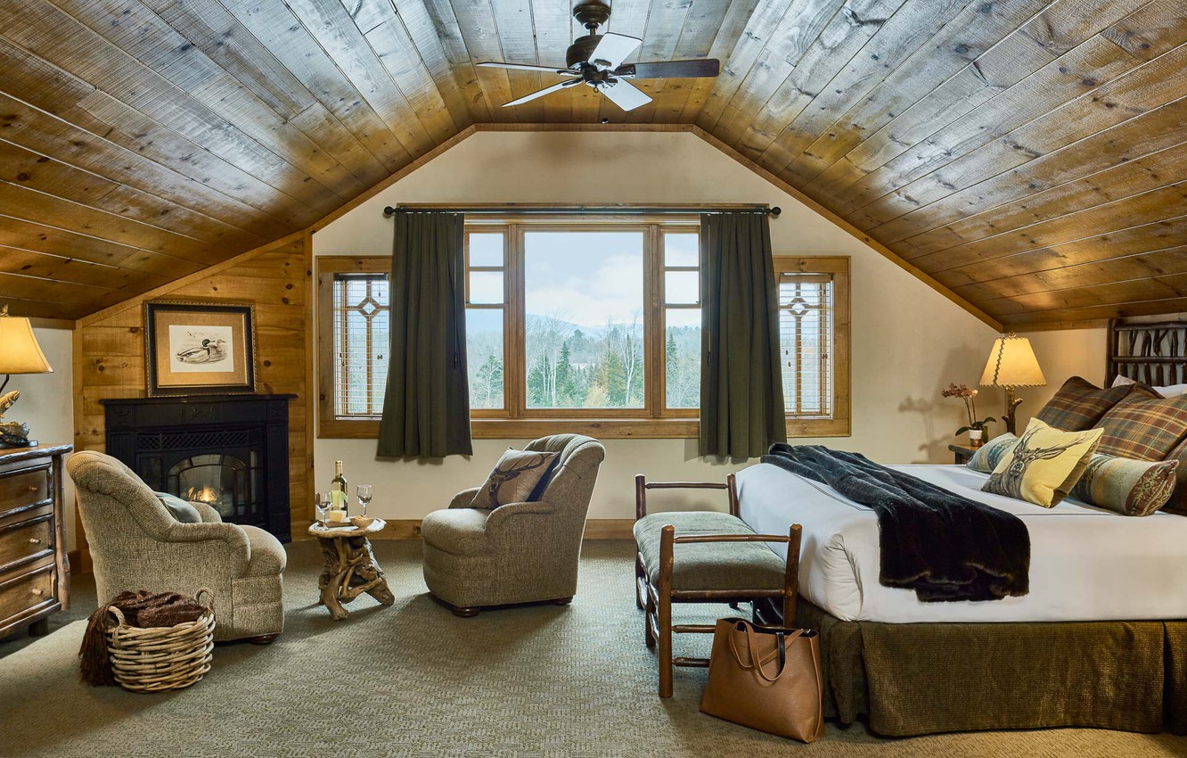 Photo Wallpaper Design, Comfort, Interior, Fireplace, - Lake Placid Whiteface Lodge 3 Bedroom - HD Wallpaper 