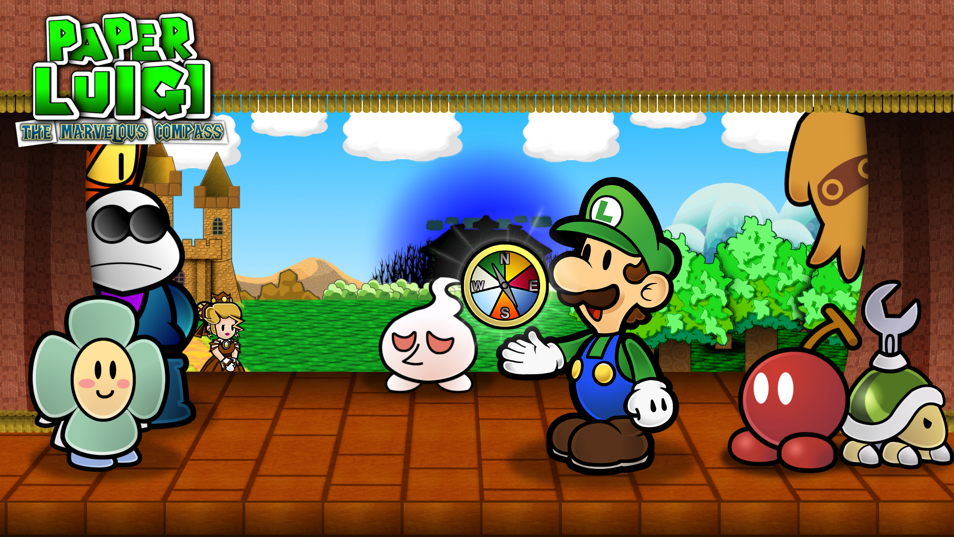 Paper Luigi The Marvelous Compass 19x1080 Wallpaper Teahub Io