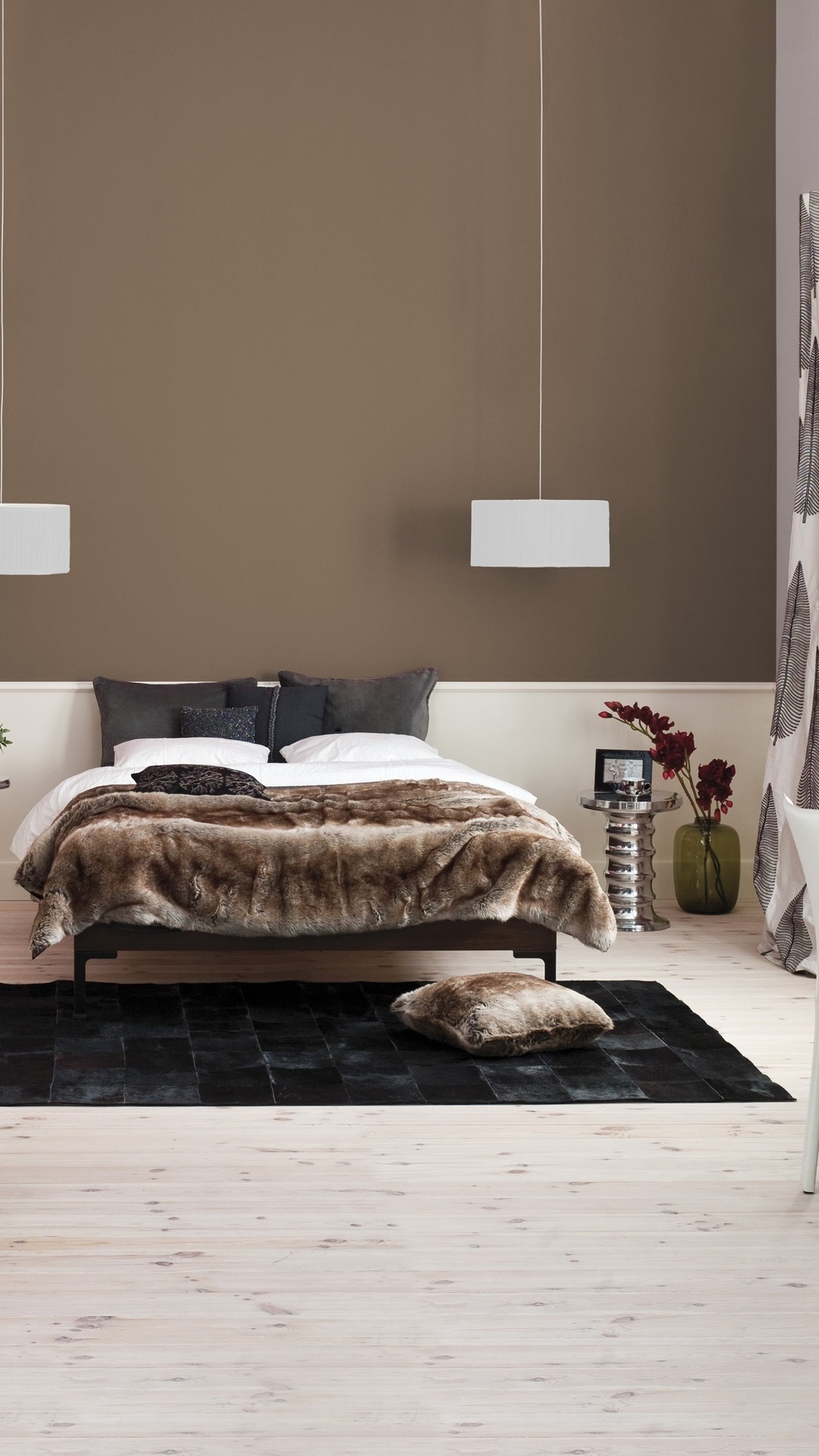 Iphone Wallpaper Interior Design, Cozy Bedroom - Gatos Pintura Parede - HD Wallpaper 
