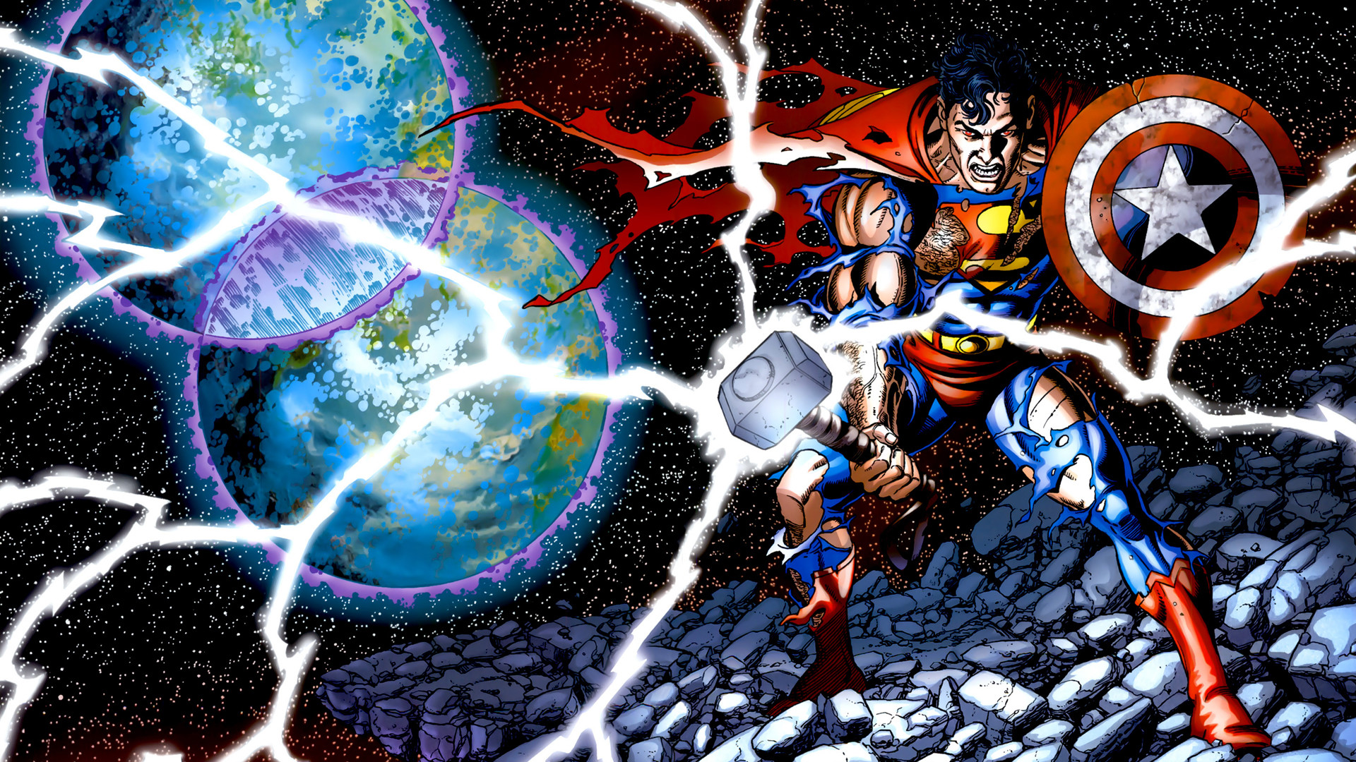 1920x1080, Jla Iphone Wallpaper 
 Data Id 61552 
 Data - Superman With Thor's Hammer - HD Wallpaper 