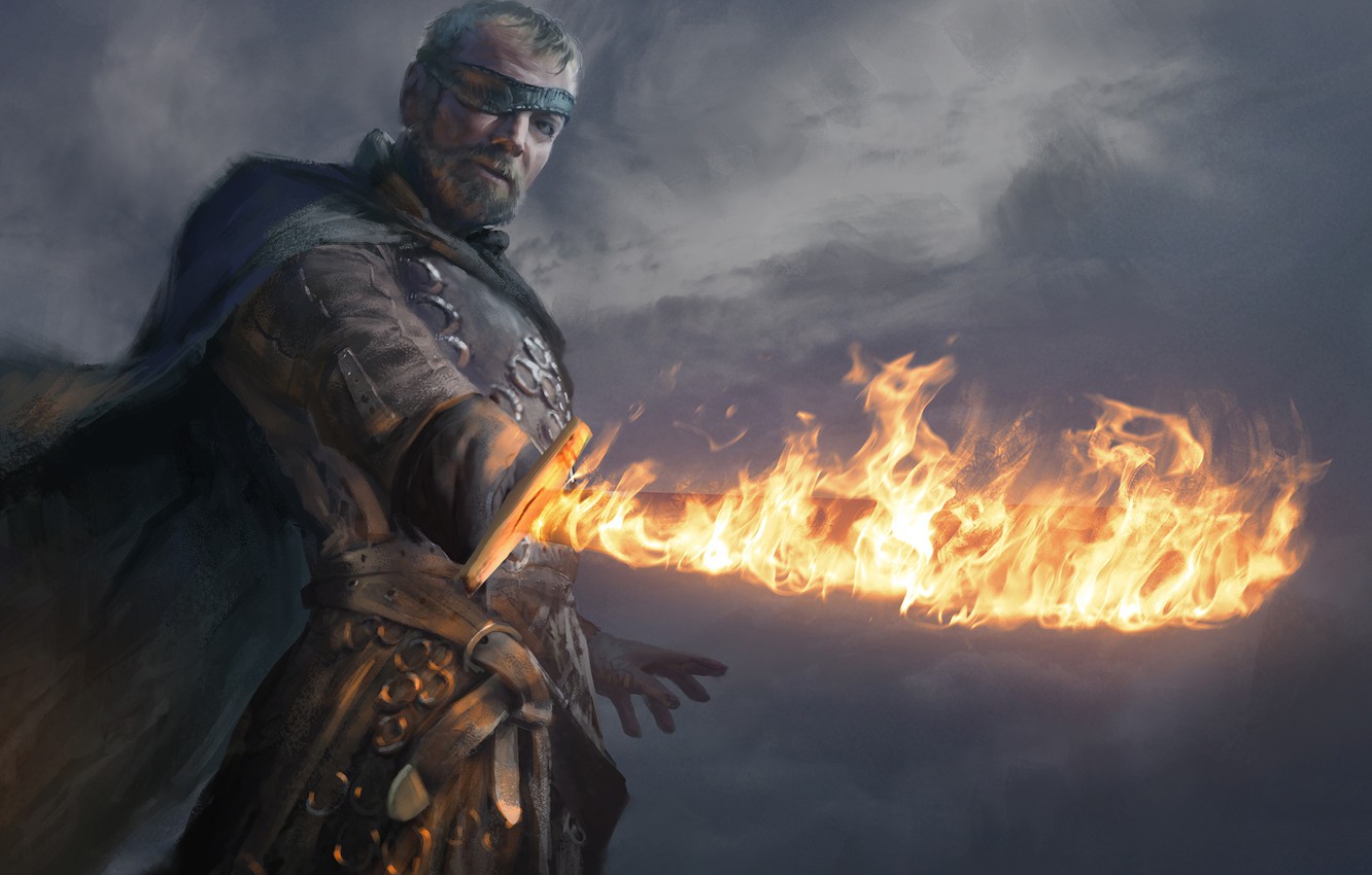 Photo Wallpaper Fire, Sword, The Series, Art, A Song - Beric Dondarrion - HD Wallpaper 