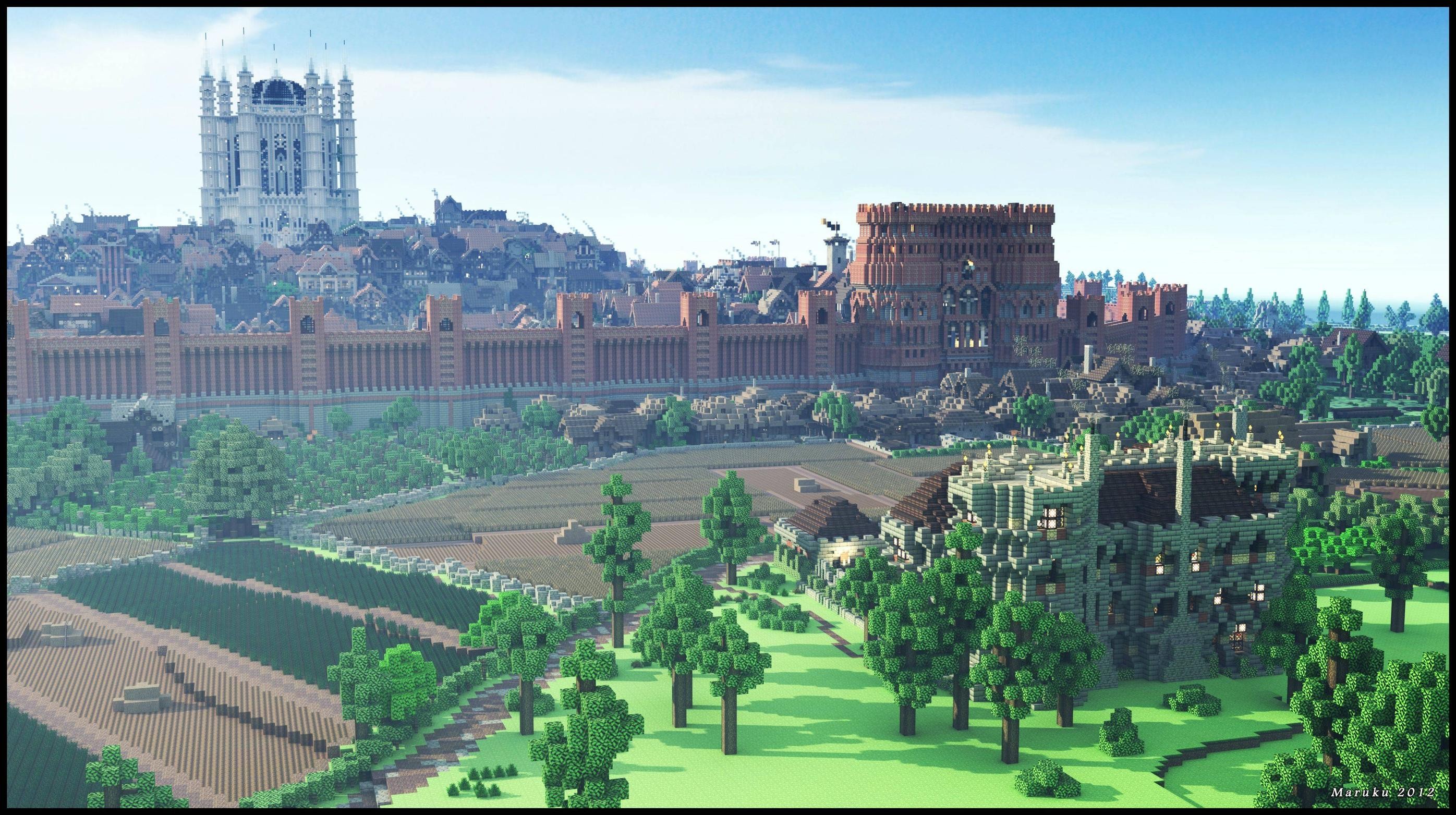 Wallpaper - Minecraft Kings Landing - HD Wallpaper 