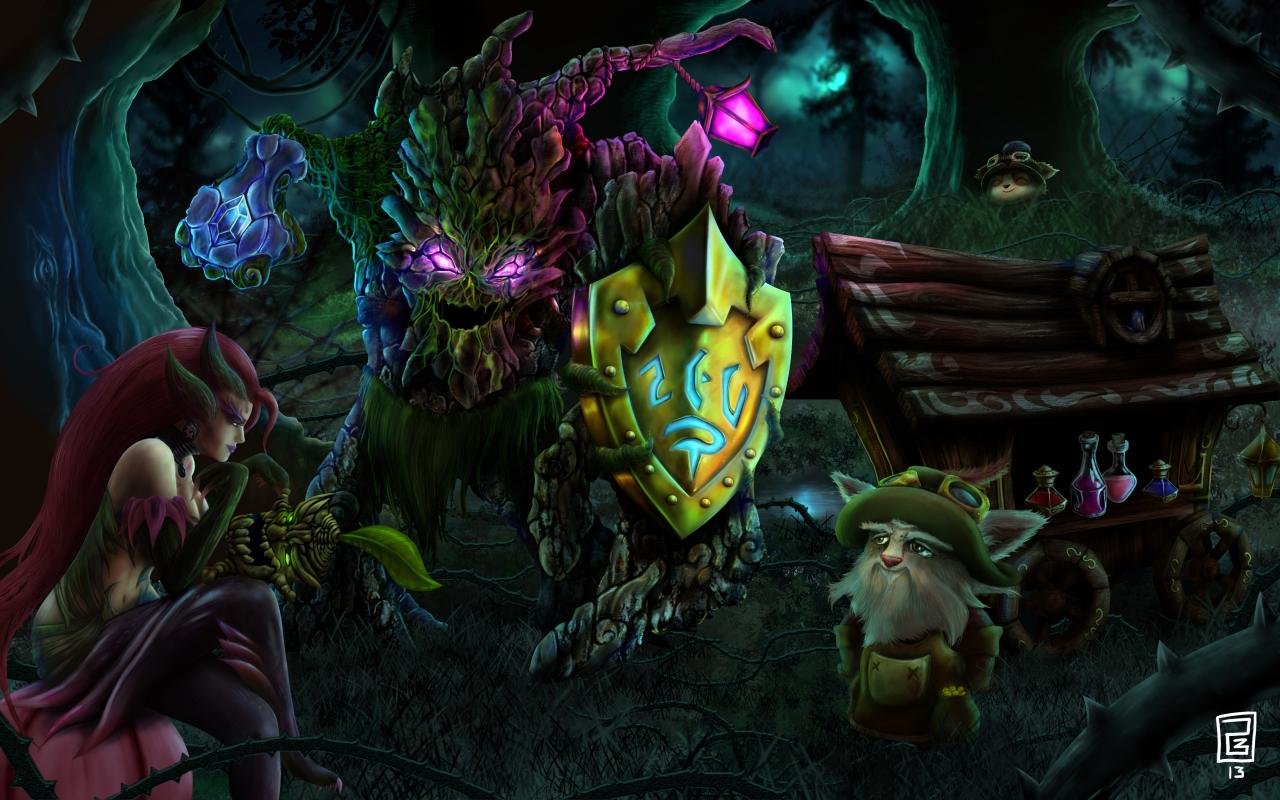Free League Of Legends High Quality Wallpaper Id - Maokai Background - HD Wallpaper 