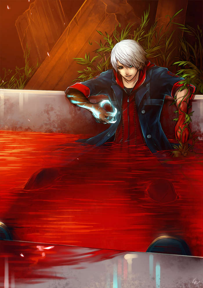 Download Mobile Wallpaper Anime, Men, Blood For Free - Devil May Cry Nero Fanart - HD Wallpaper 