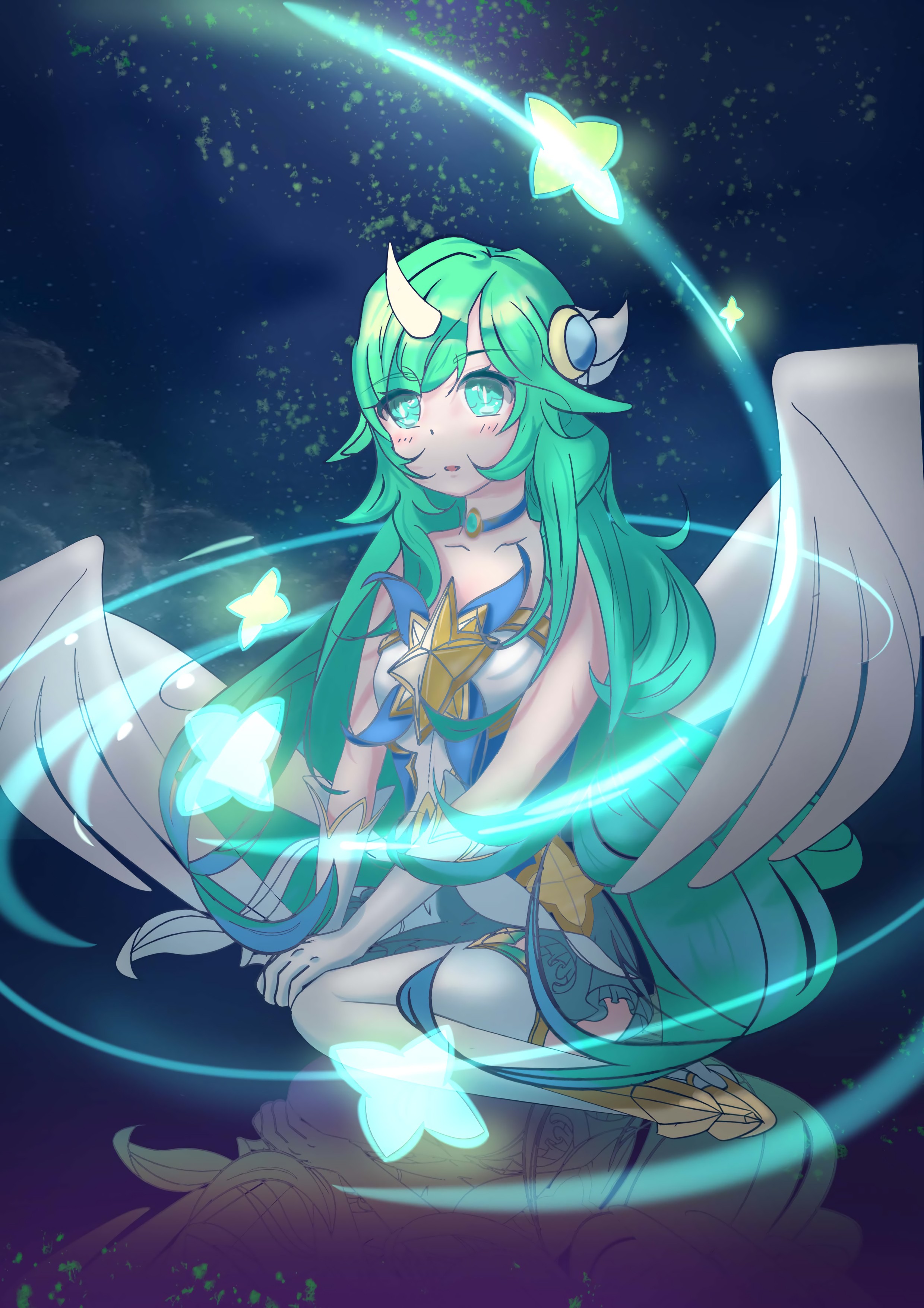 Star Guardian Soraka By 永远在吃土的画渣风影 Hd Wallpaper Background - Cartoon - HD Wallpaper 