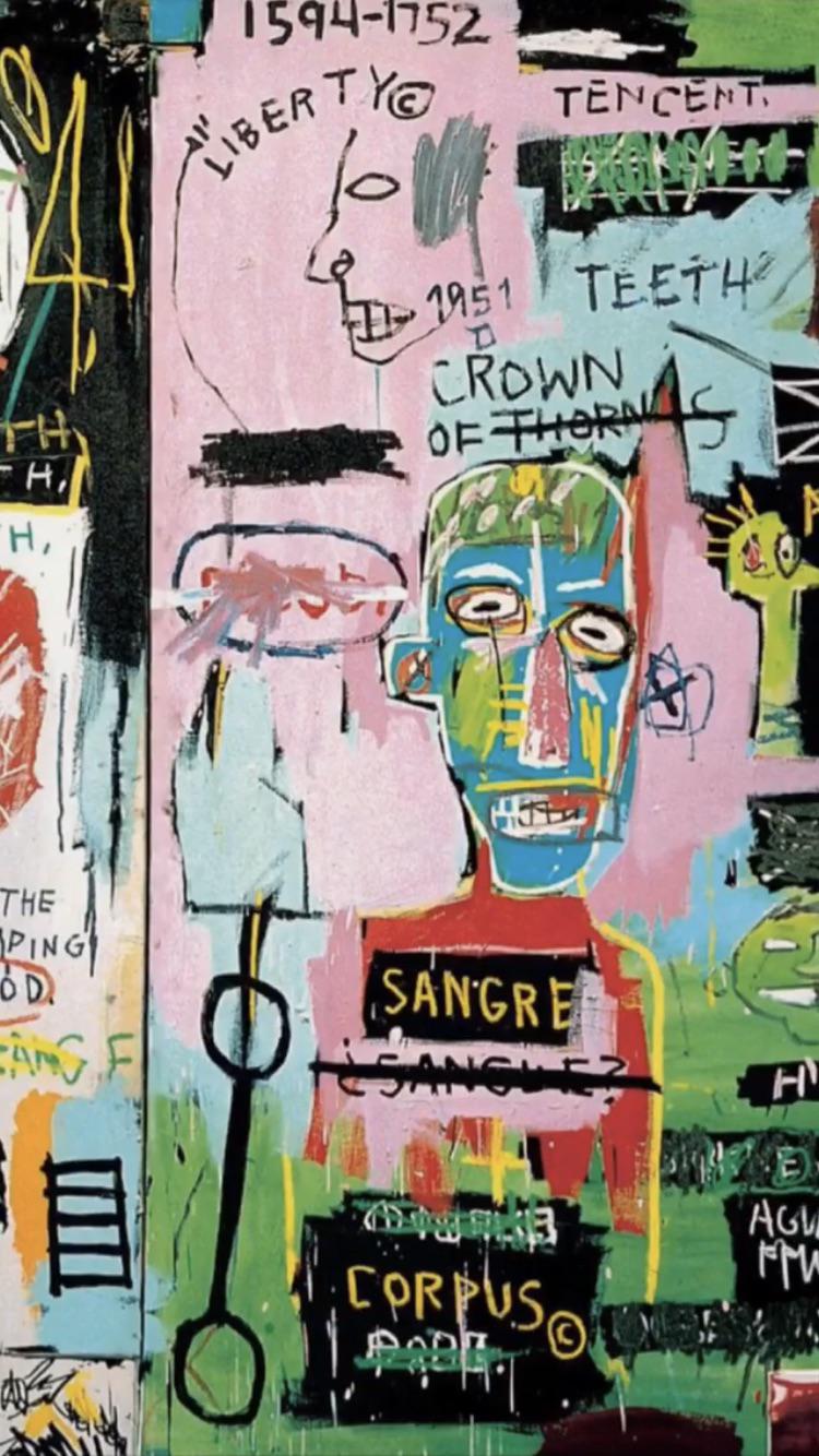 Jean Michel Basquiat Green - HD Wallpaper 