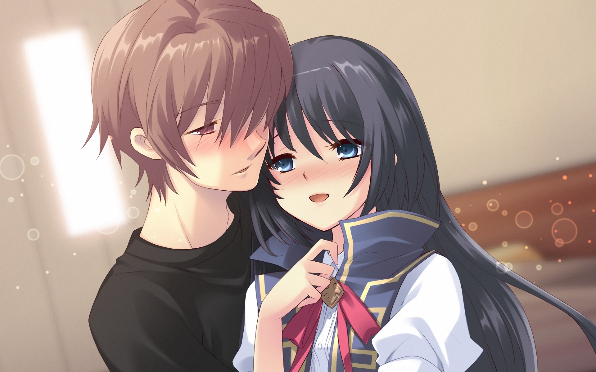 Anime Girl With Black Hair And Boy - 1920x1200 Wallpaper Anime Girl With Black Hair And Boy - 1920x1200 Wallpaper