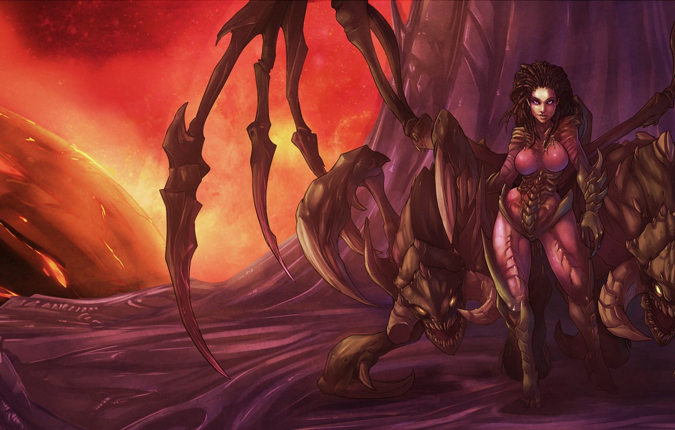 Photo Wallpaper Starcraft, Zerg, Blizzard, Sarah Kerrigan, - Zerg Anime Sarah Kerrigan - HD Wallpaper 