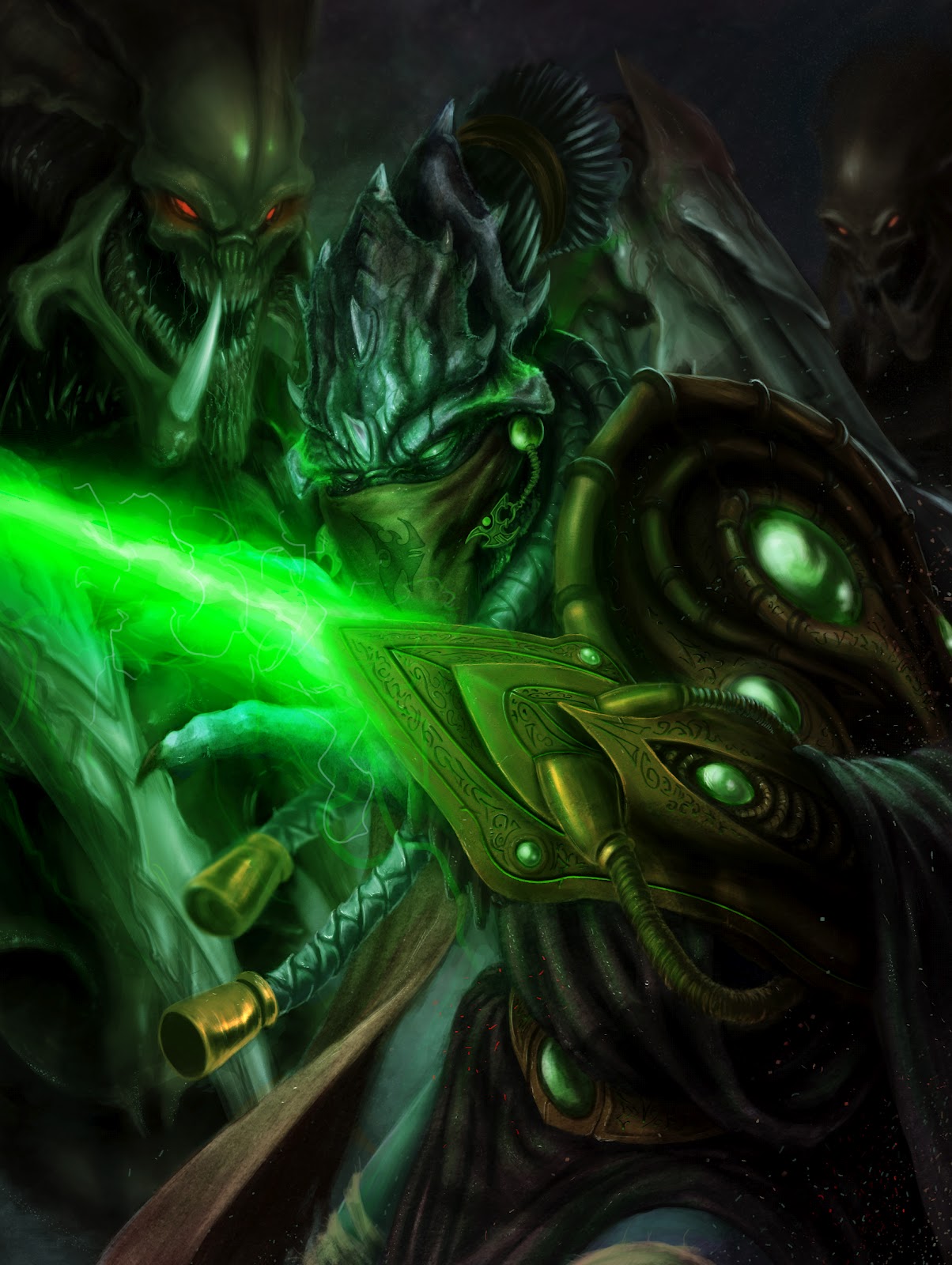 Dark Templar Protoss Artwork - HD Wallpaper 