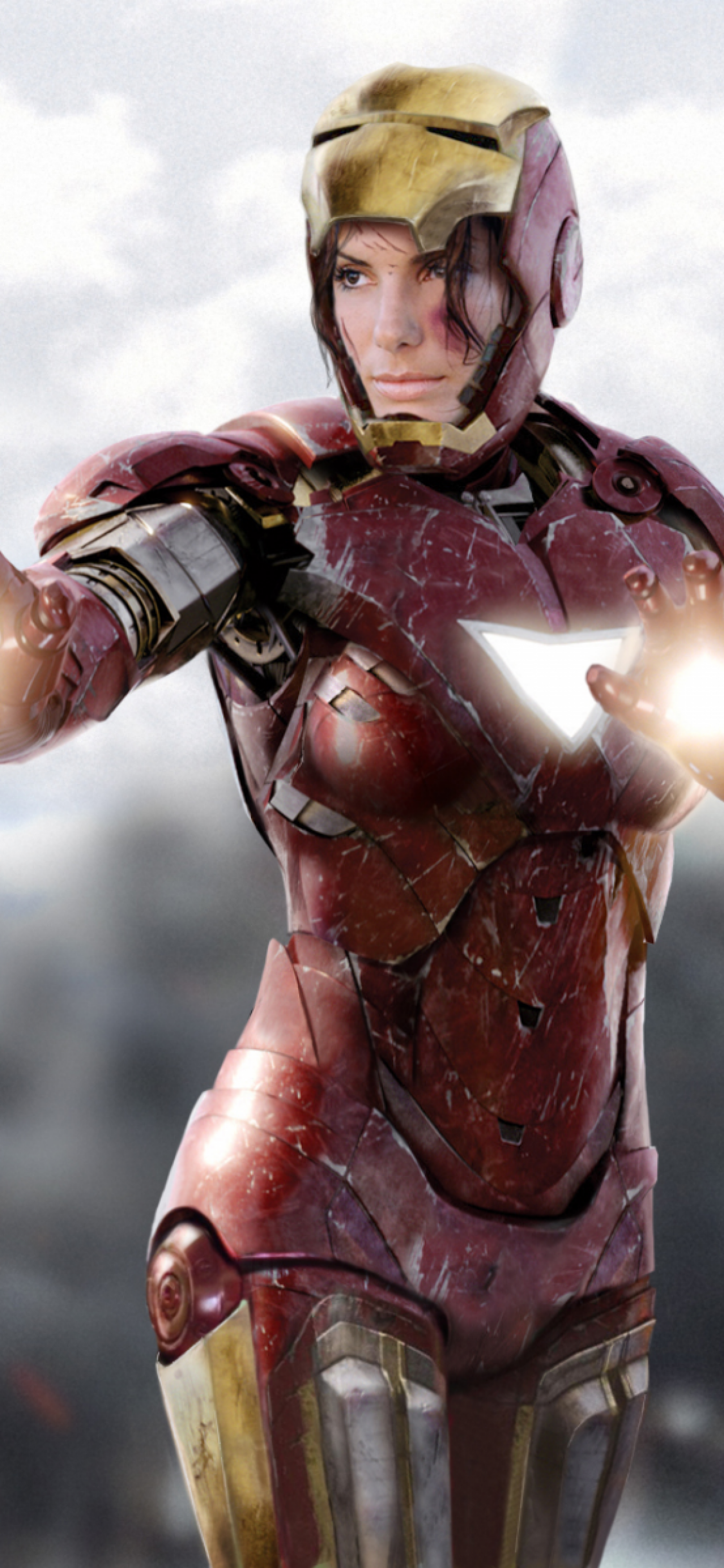 Iphone X Sandra Bullock Wallpaper - Avengers Female Iron Man - HD Wallpaper 